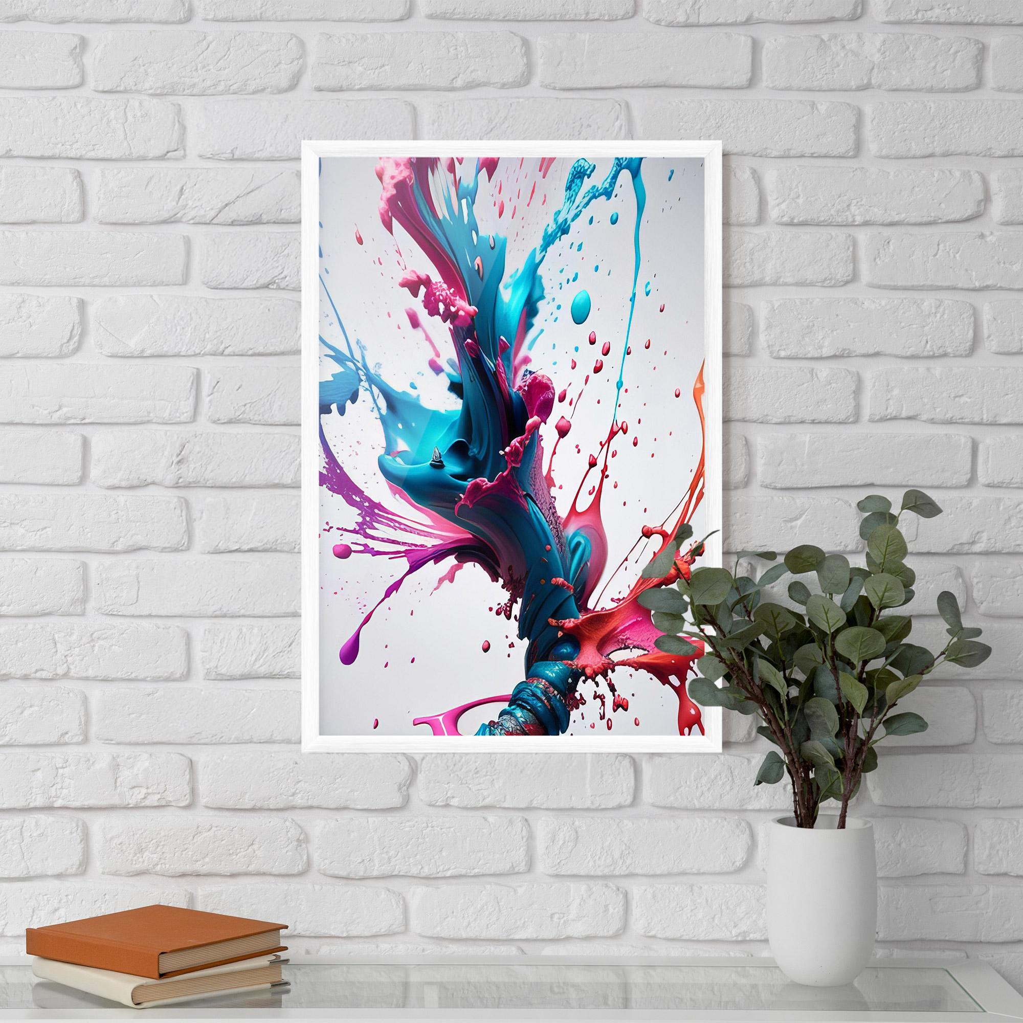 Gerahmte Poster Blue Pink Splash mockup 5