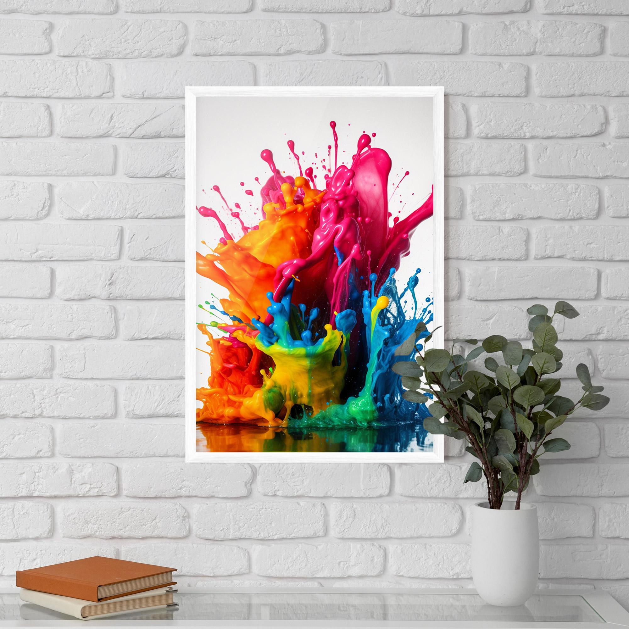 Gerahmte Poster Colorful Explosion Paint mockup 5
