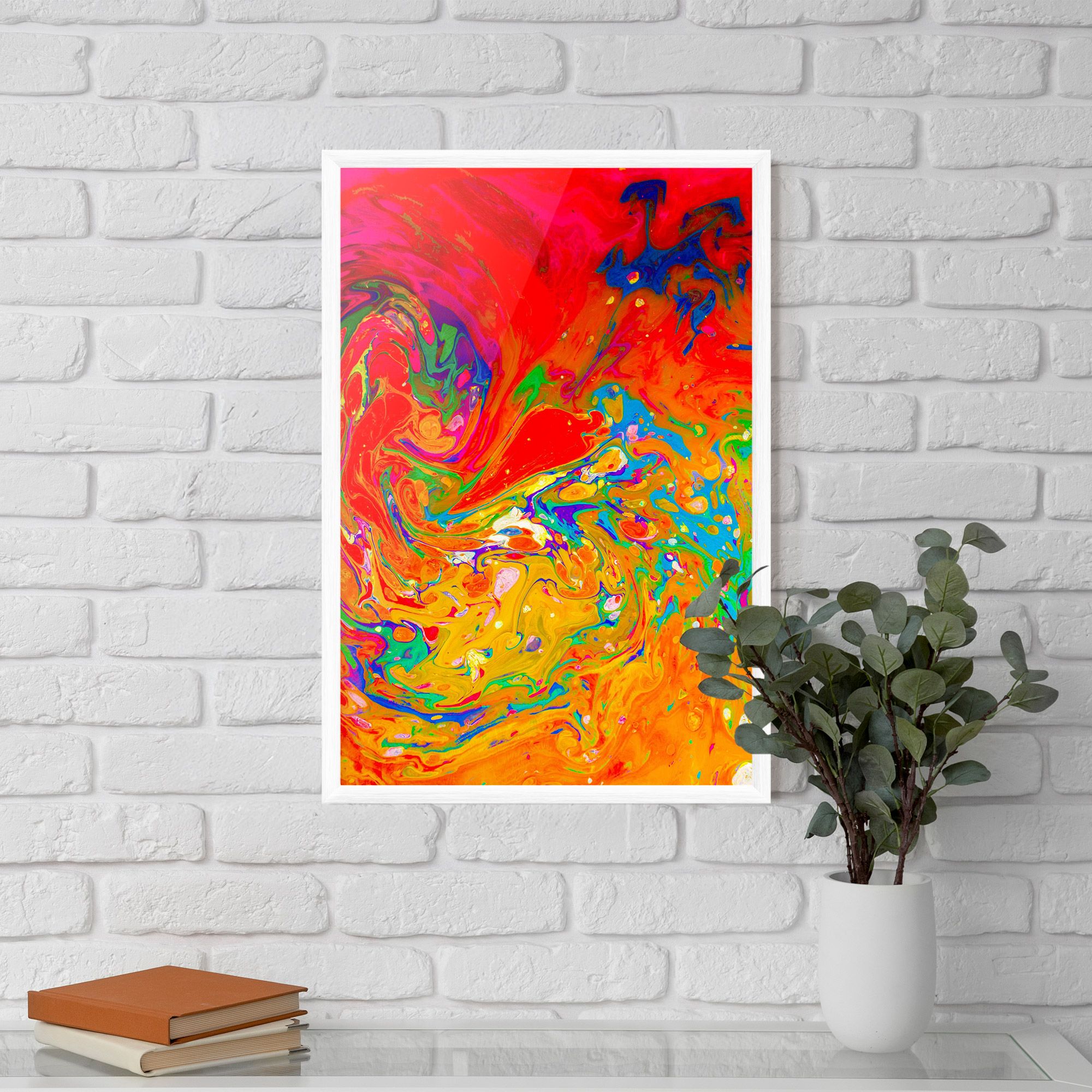Marbling Orange Art mockup 5