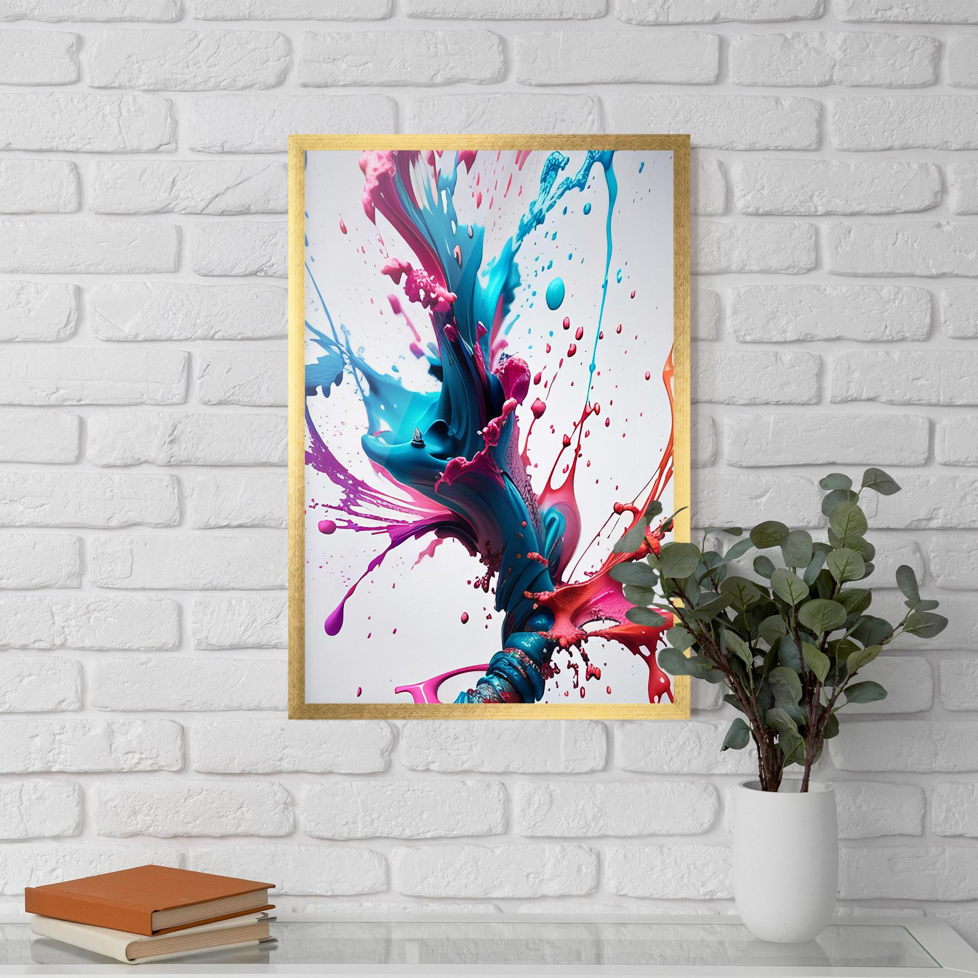 Gerahmte Poster Blue Pink Splash mockup 5