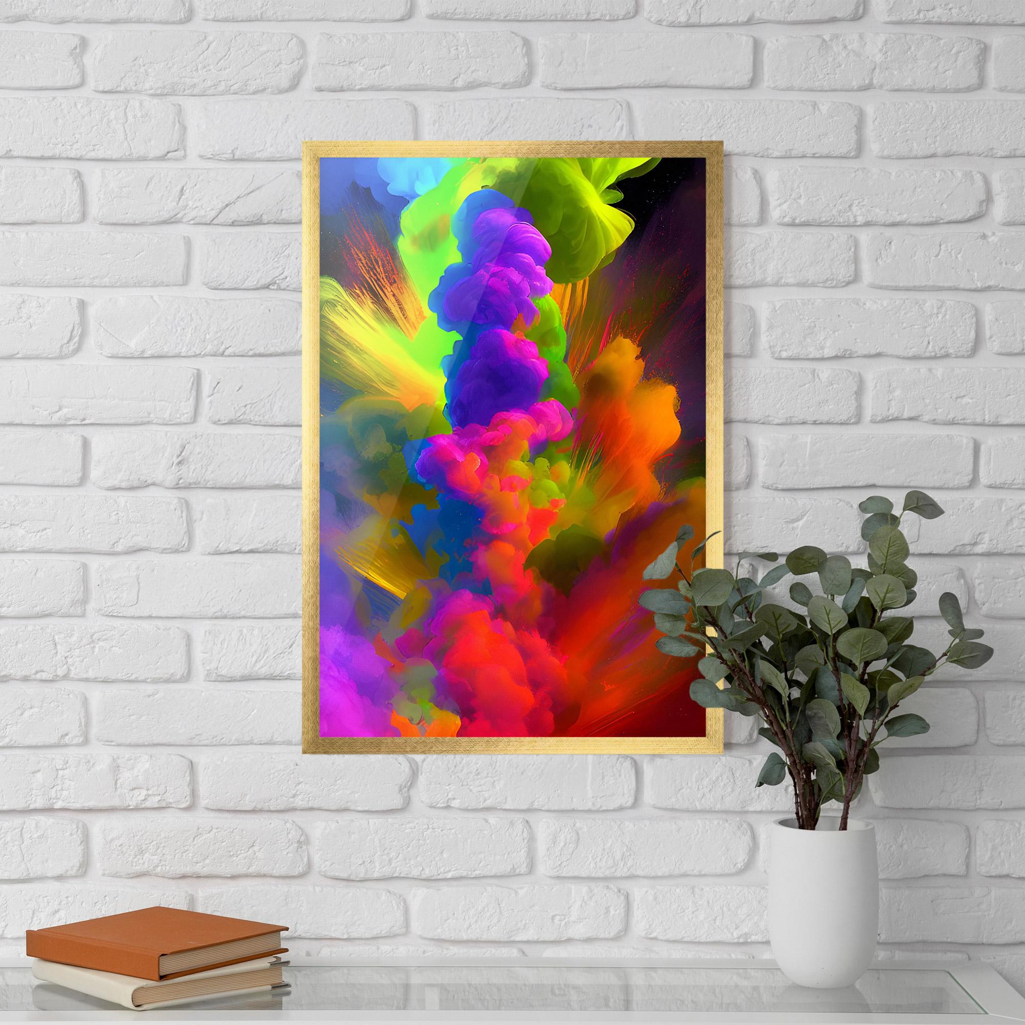 Gerahmte Poster Blurred Colorful Smoke mockup 5