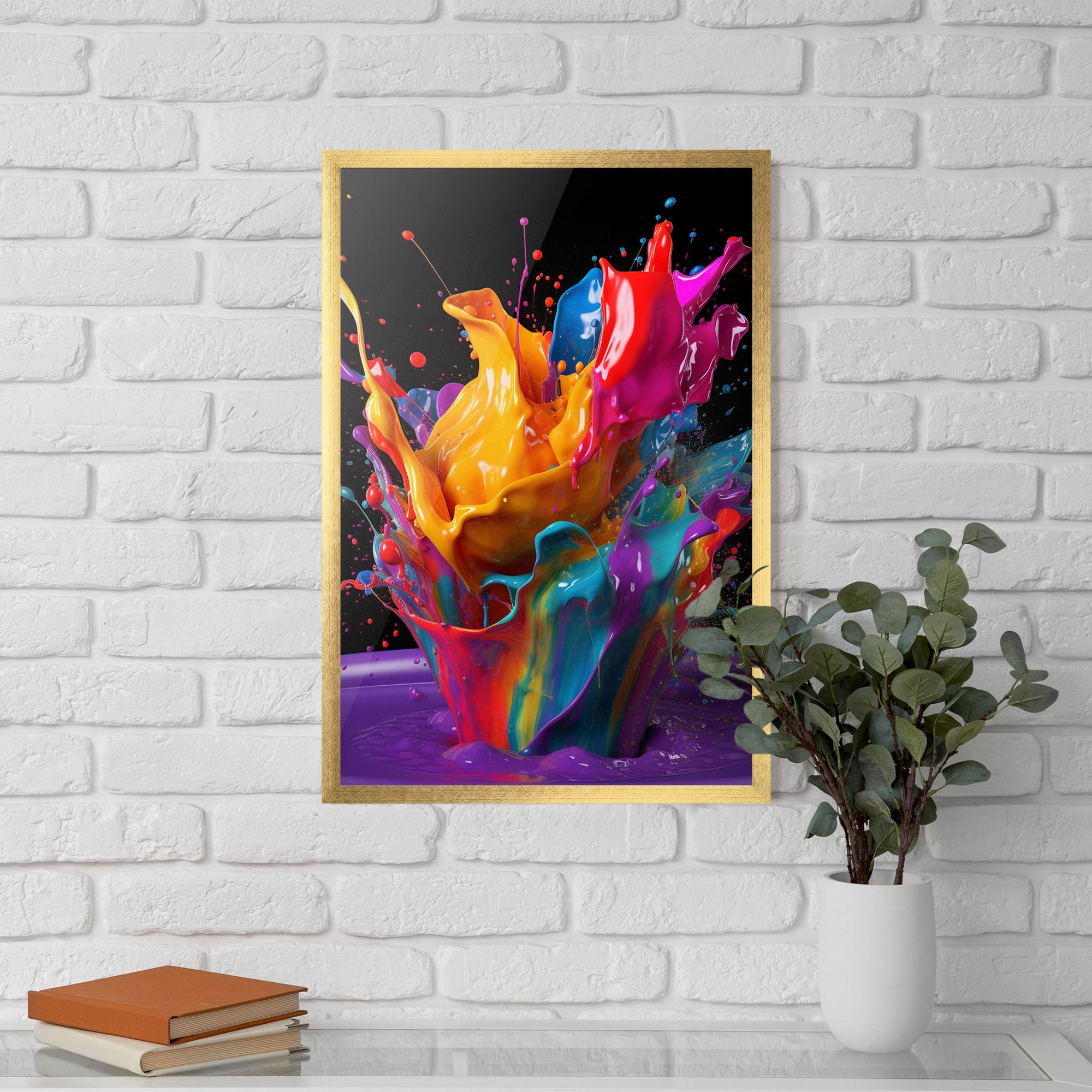 Gerahmte Poster Brightly Color Splashing mockup 5