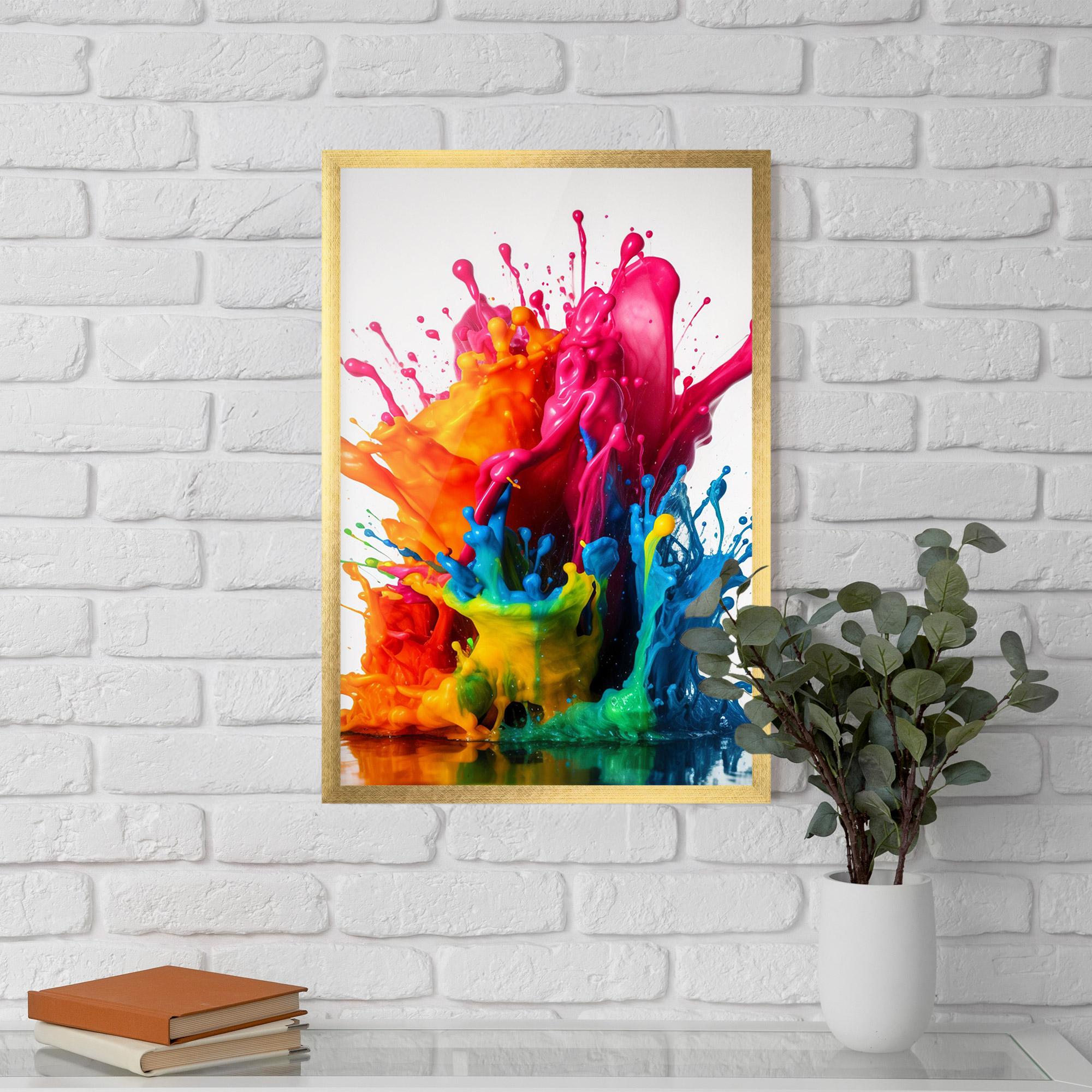 Gerahmte Poster Colorful Explosion Paint mockup 5