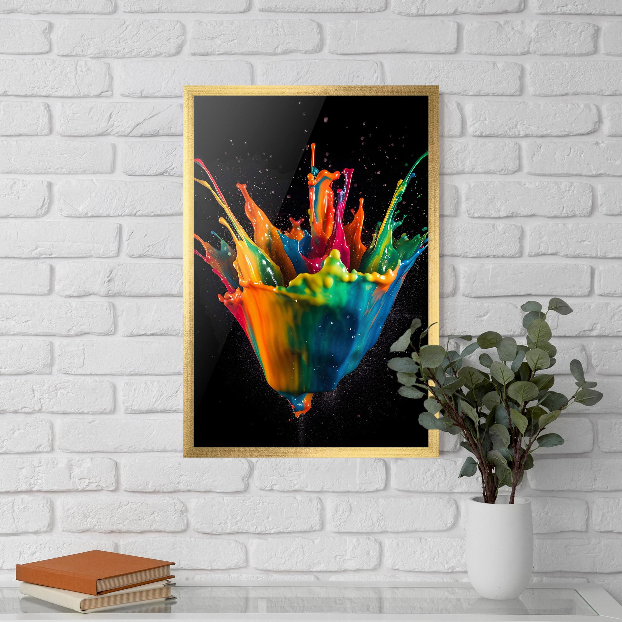 Gerahmte Poster Colorful Paint Dropped mockup 5