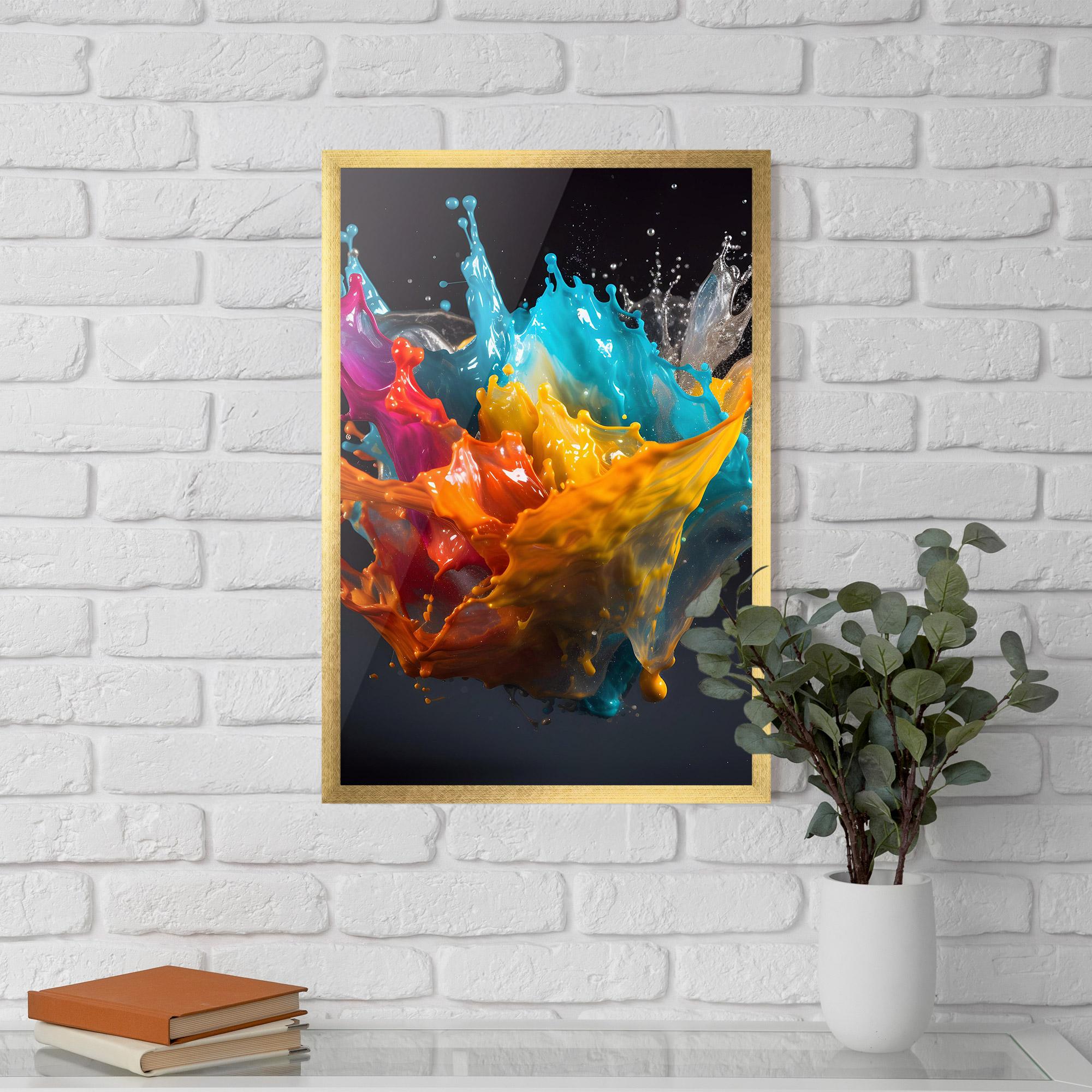 Gerahmte Poster Colorful Splash Floating mockup 5