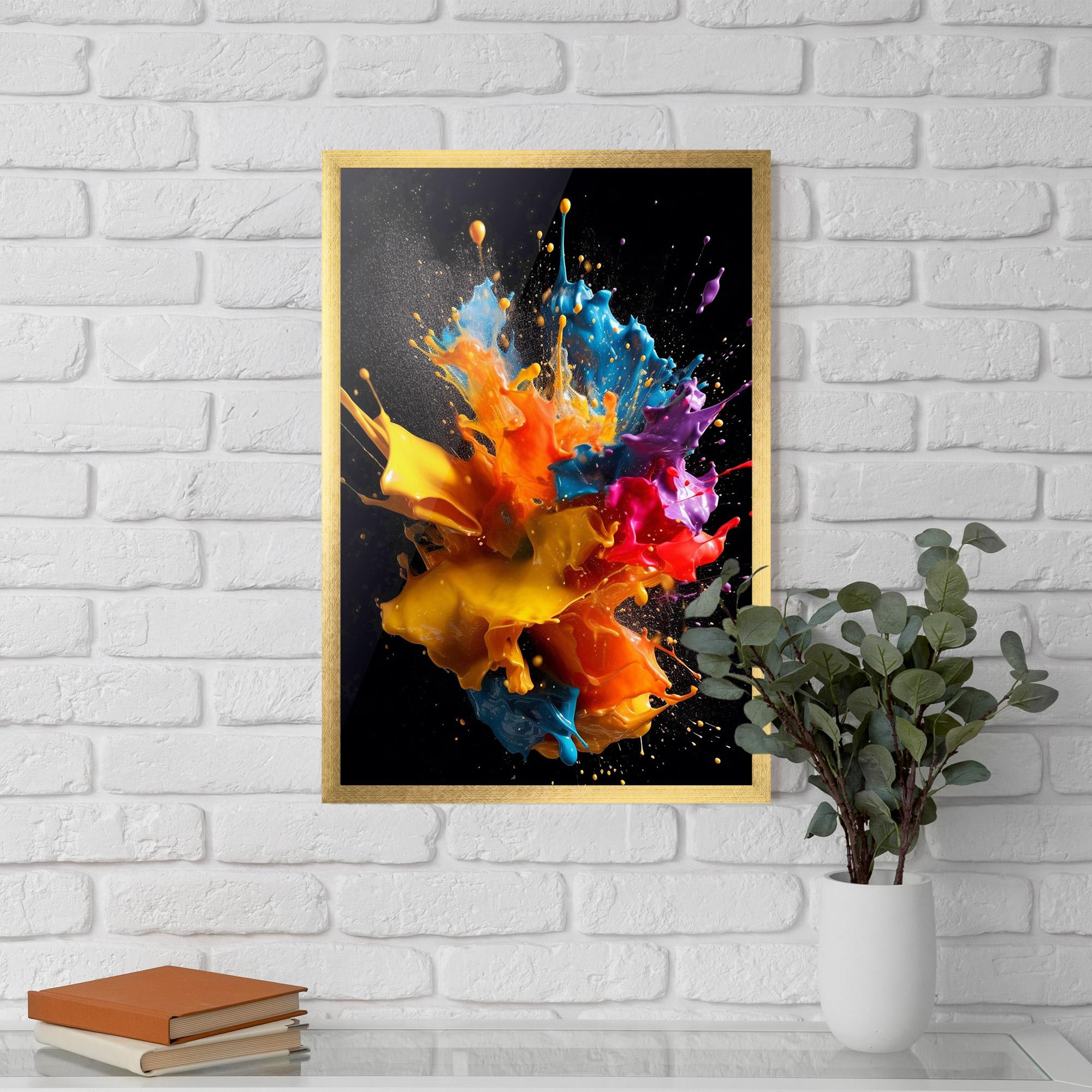 Gerahmte Poster Colors Splashing mockup 5