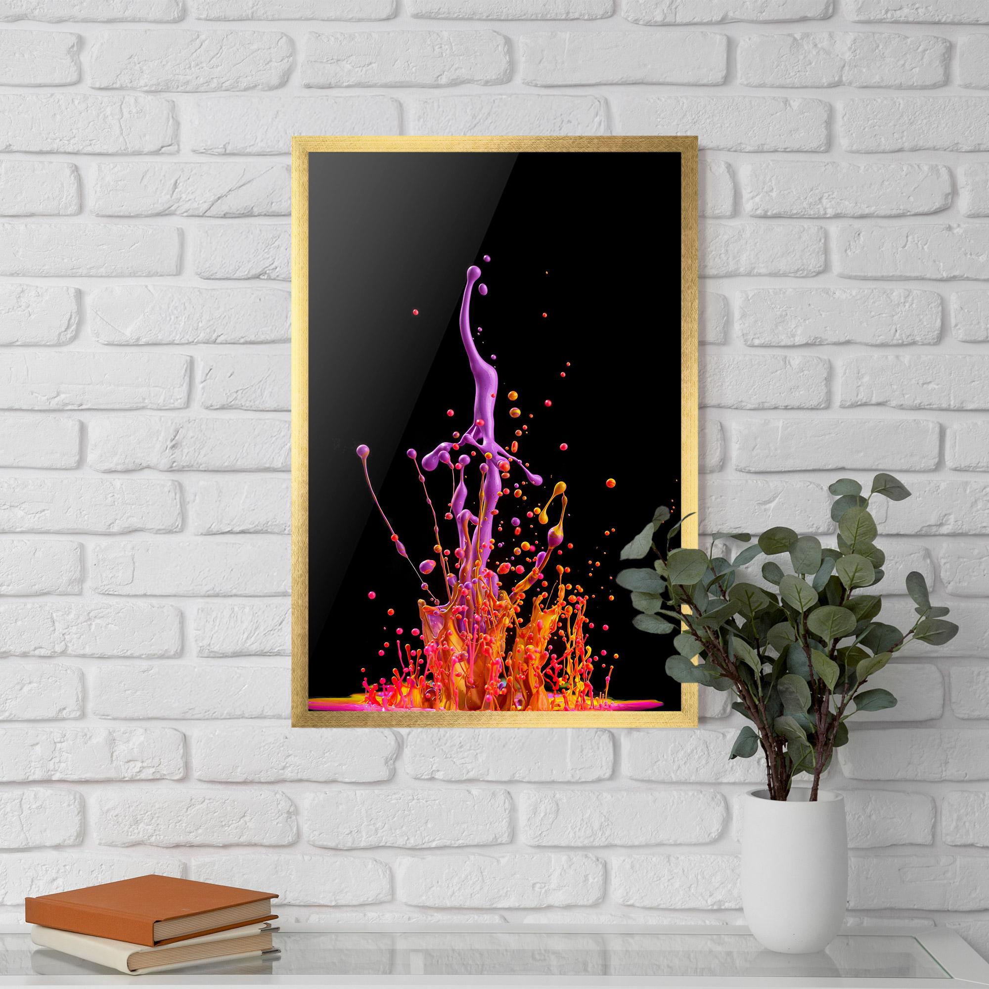 Gerahmte Poster Dancing Colored Paint mockup 5