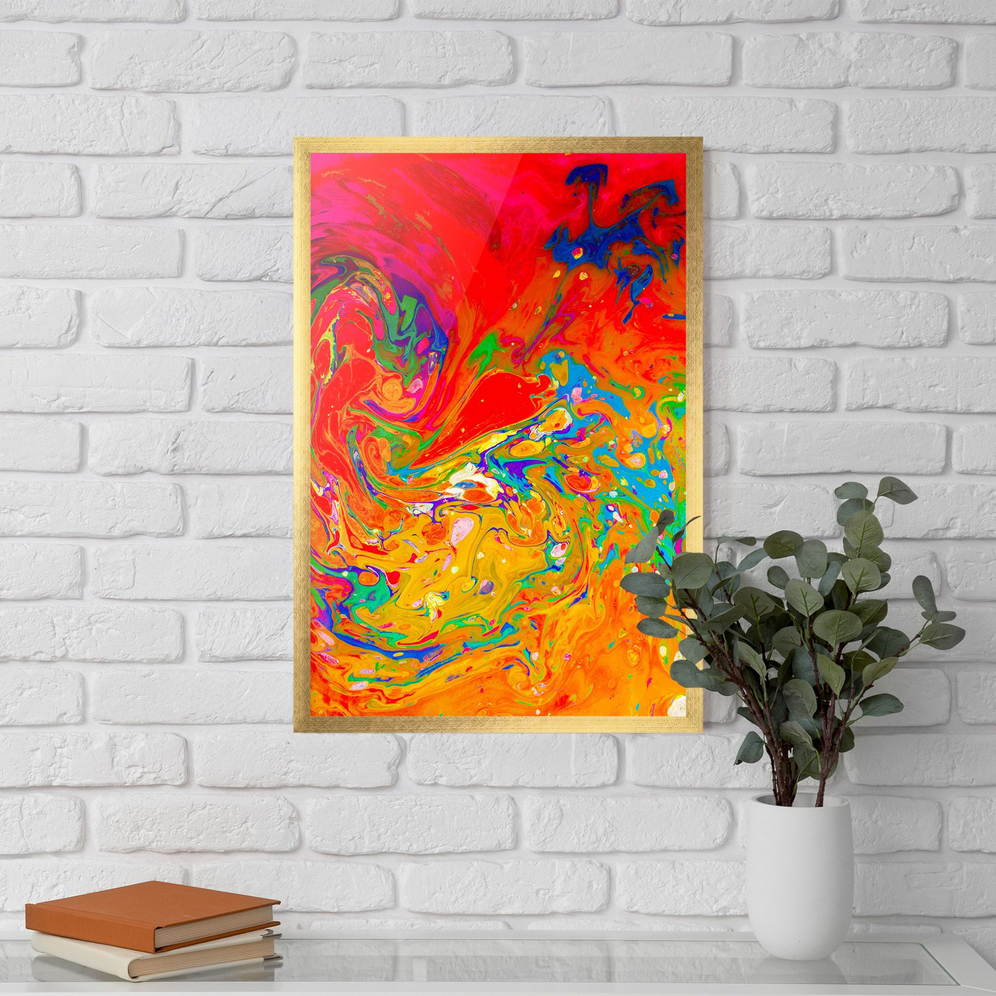 Marbling Orange Art mockup 5