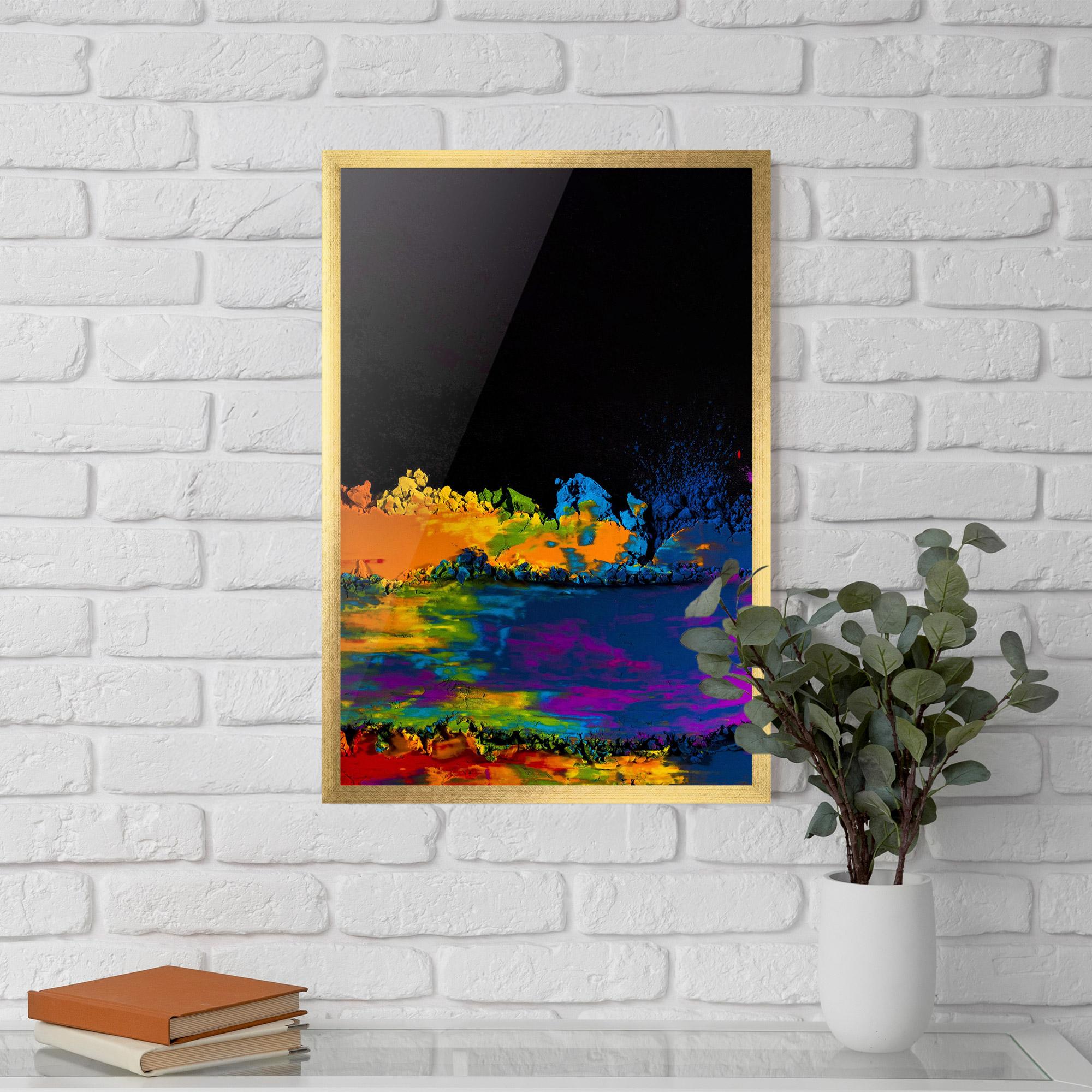 Gerahmte Poster Mixed Holi Colors mockup 5