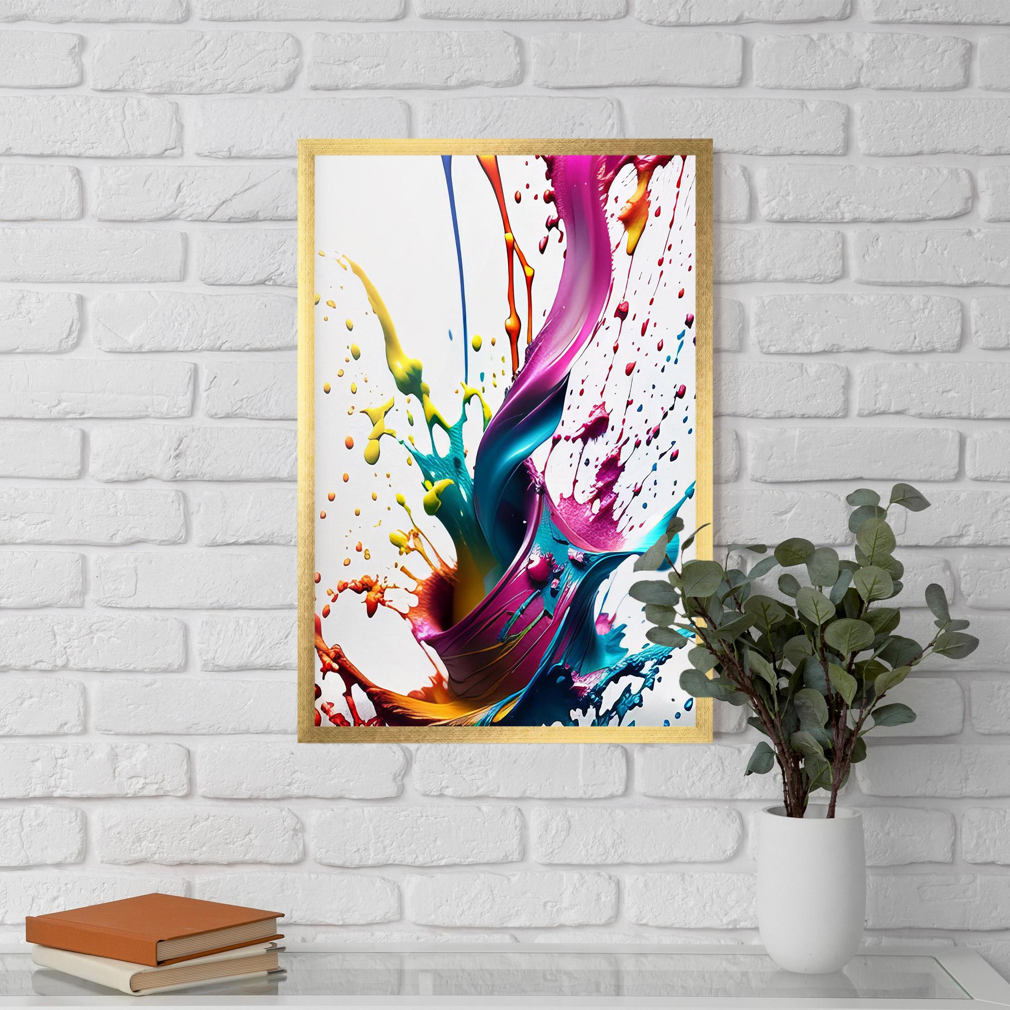 Gerahmte Poster Purple Blue Splash mockup 5