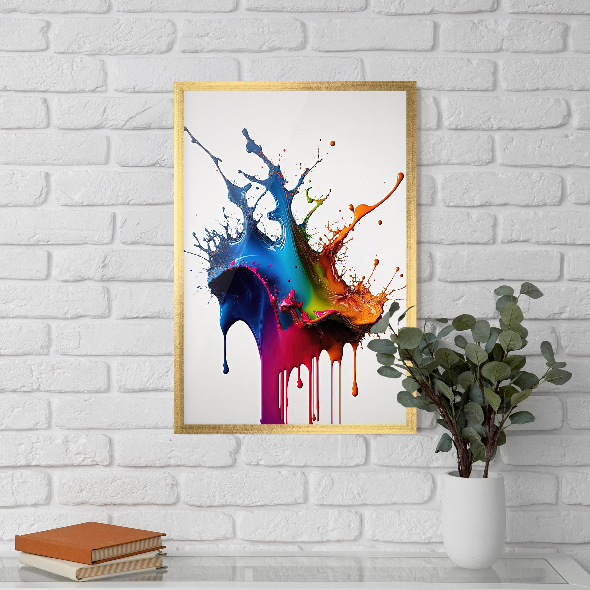 Gerahmte Poster Yellow Blue Floating mockup 5