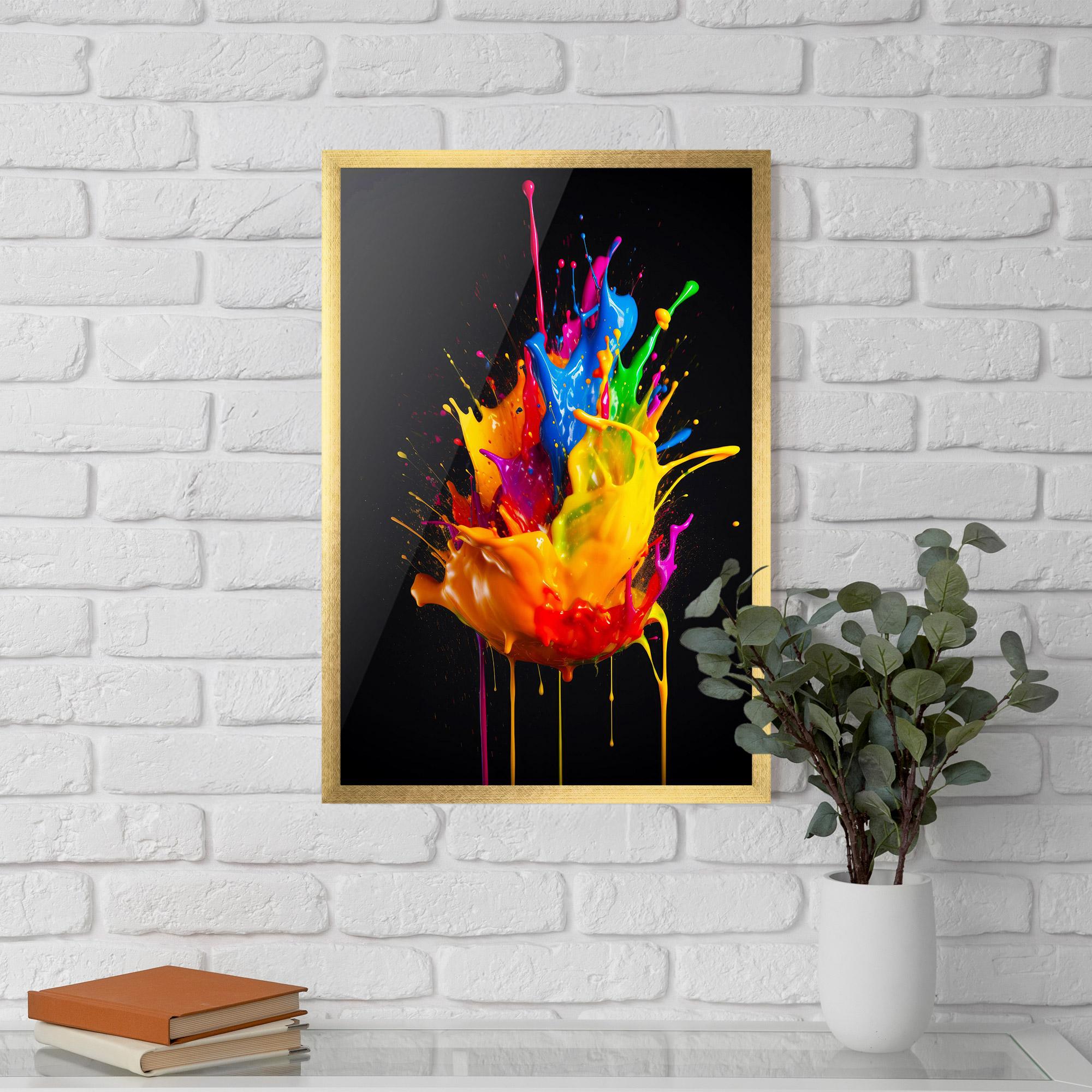 Gerahmte Poster Yellow Splash Floating mockup 5