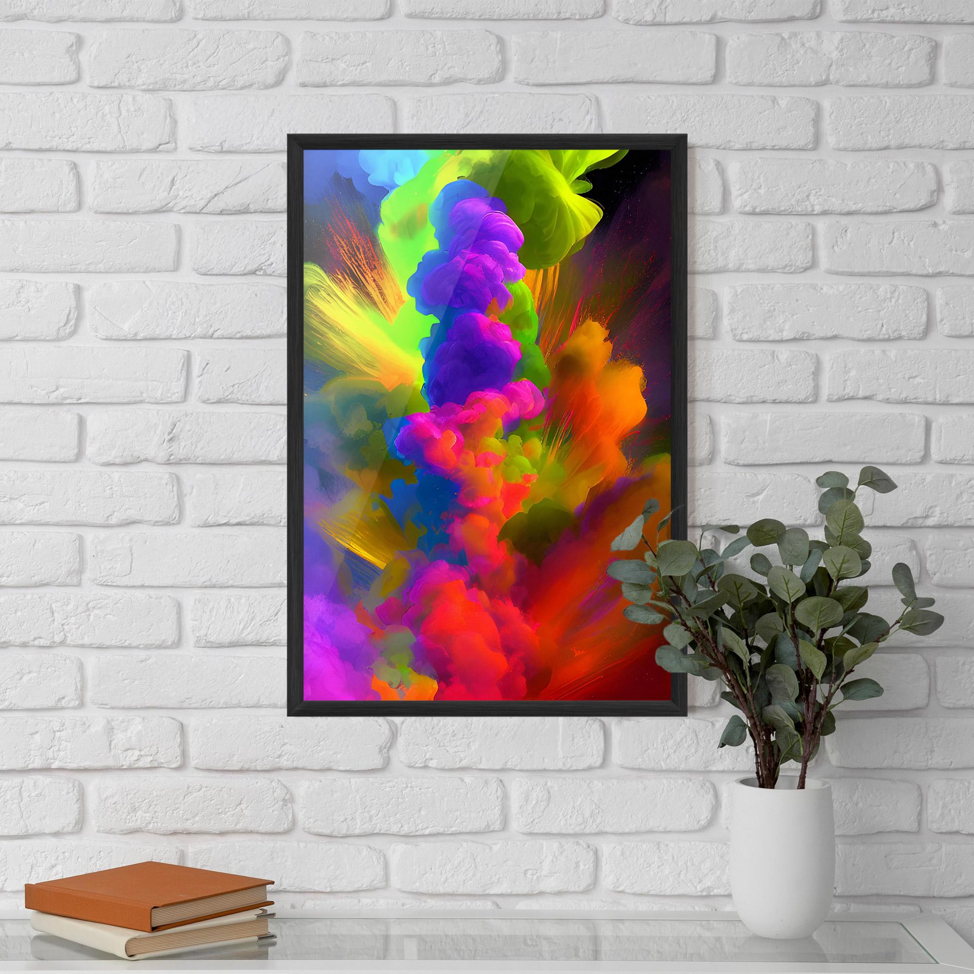 Gerahmte Poster Blurred Colorful Smoke mockup 5
