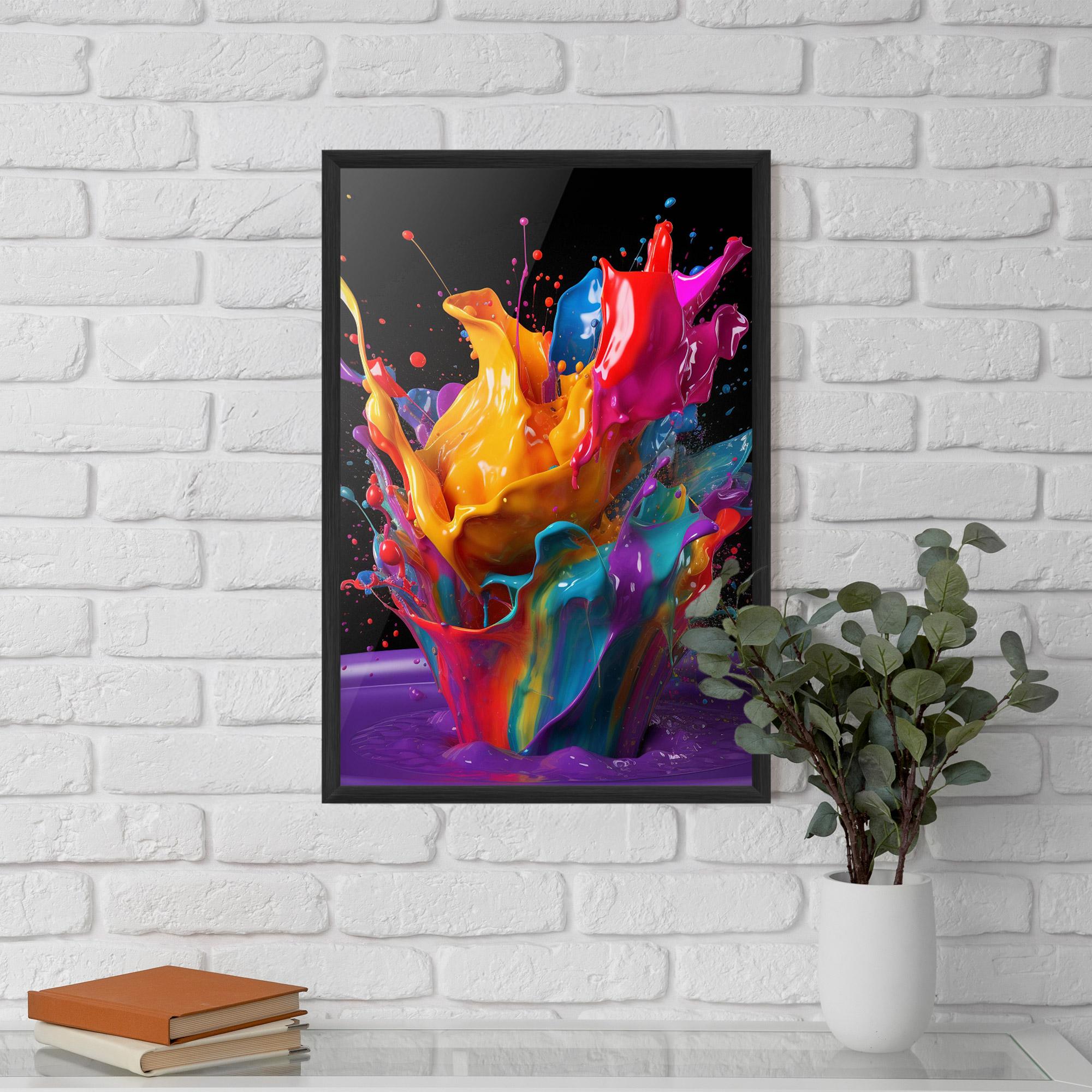 Gerahmte Poster Brightly Color Splashing mockup 5