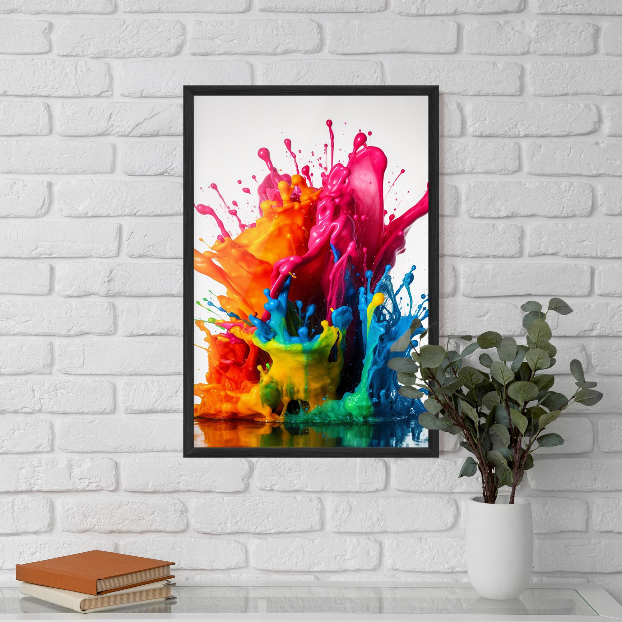 Gerahmte Poster Colorful Explosion Paint mockup 5