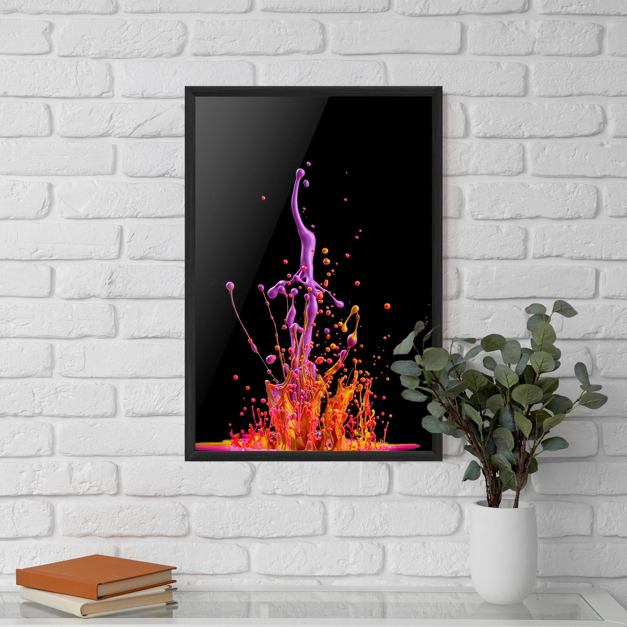 Gerahmte Poster Dancing Colored Paint mockup 5
