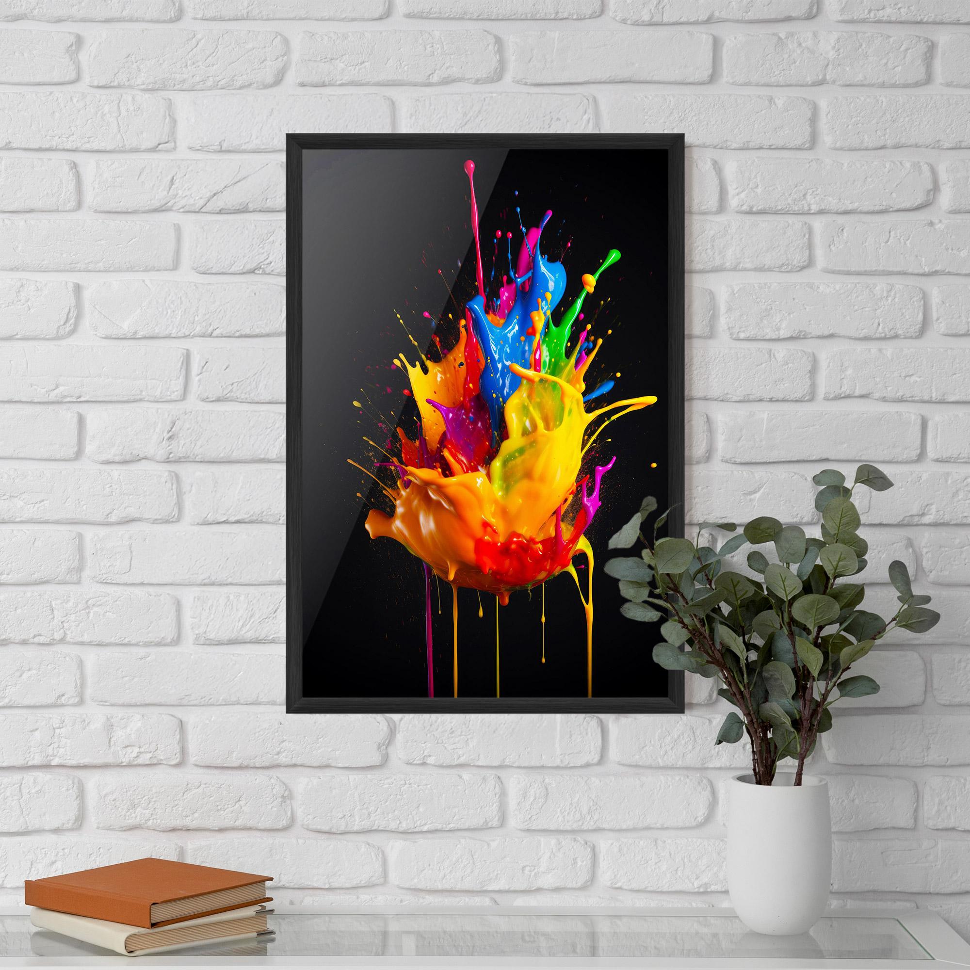 Gerahmte Poster Yellow Splash Floating mockup 5