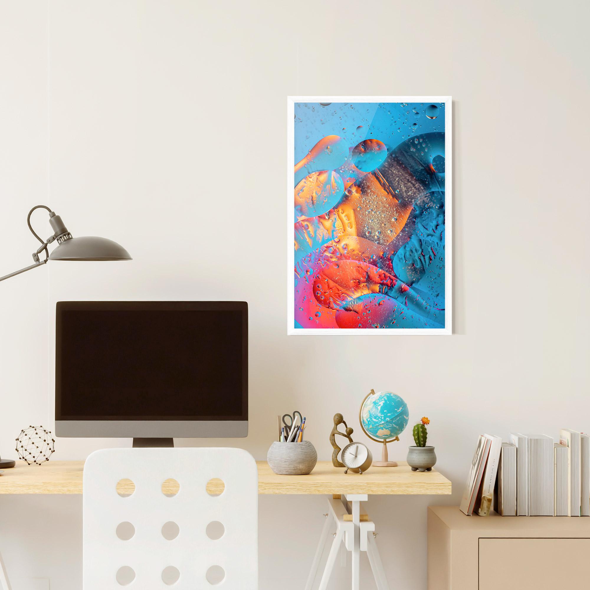 Gerahmte Poster Blue Orange Drops mockup 6