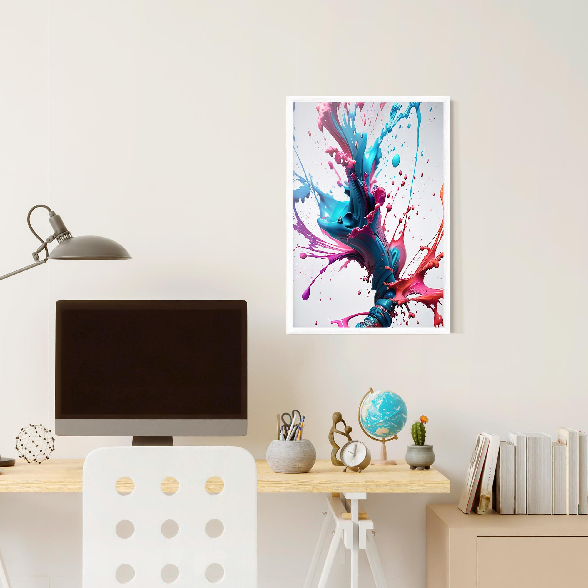 Gerahmte Poster Blue Pink Splash mockup 6