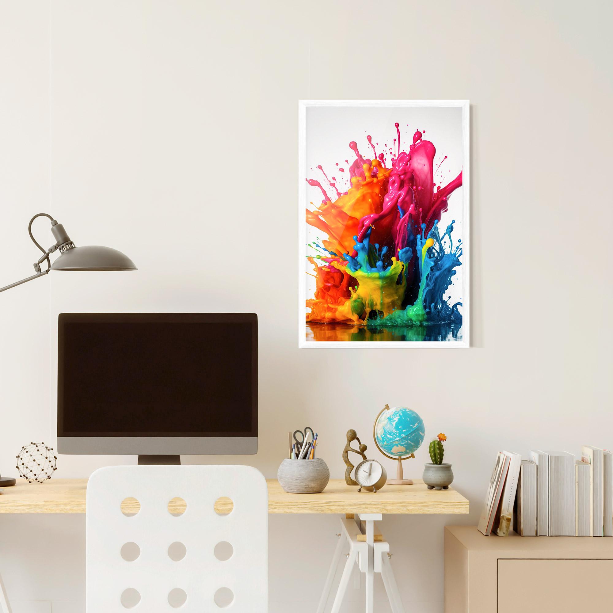Gerahmte Poster Colorful Explosion Paint mockup 6