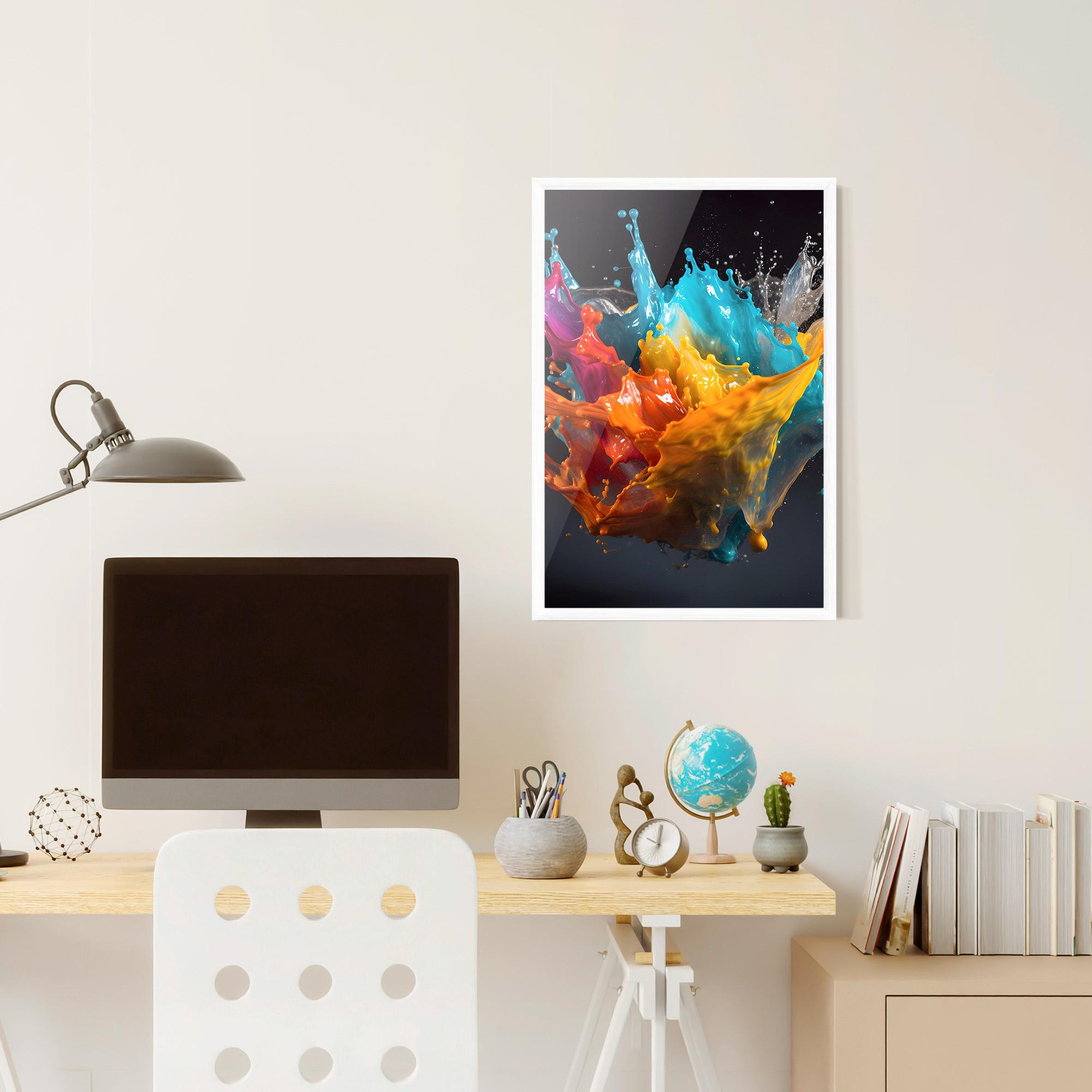 Gerahmte Poster Colorful Splash Floating mockup 6