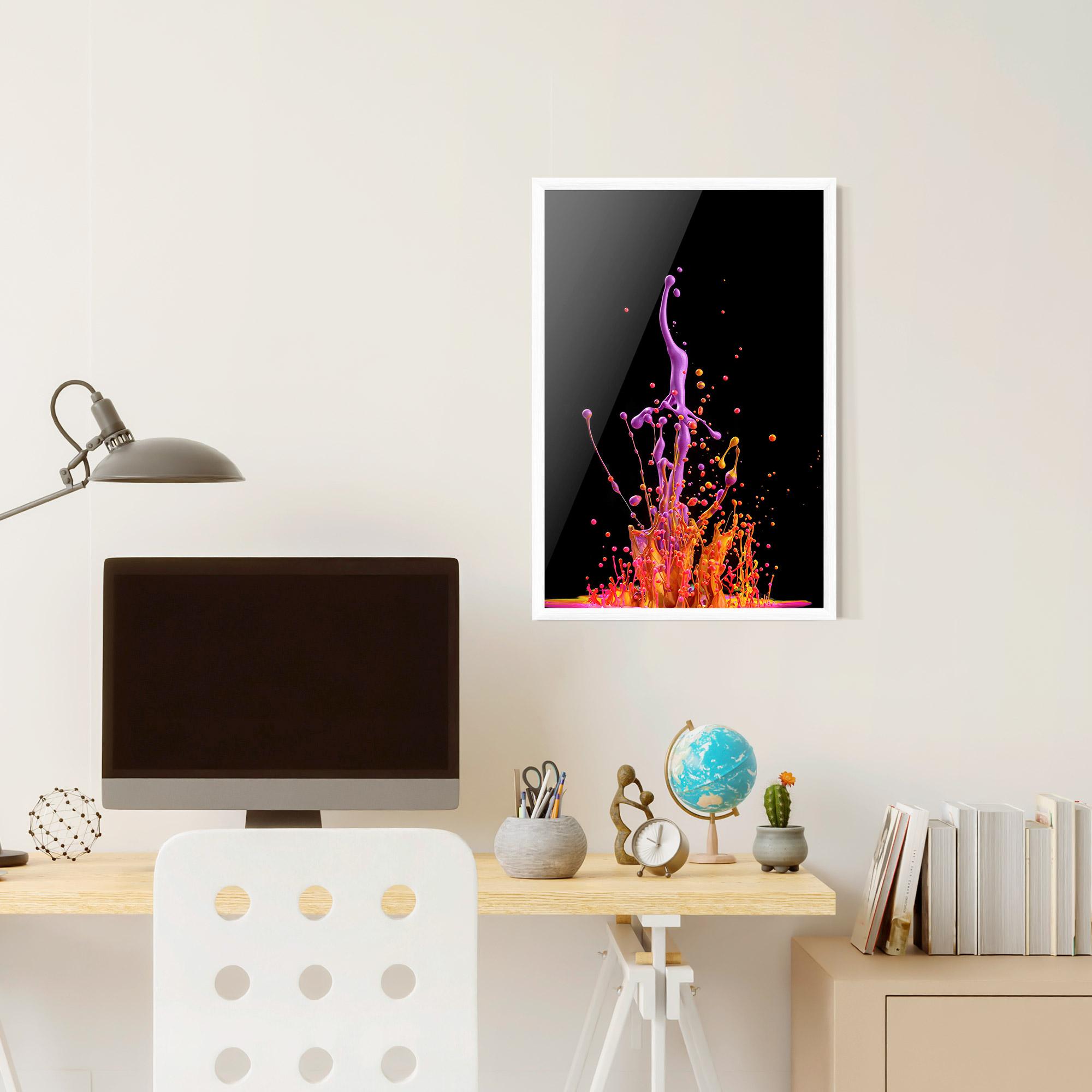 Gerahmte Poster Dancing Colored Paint mockup 6