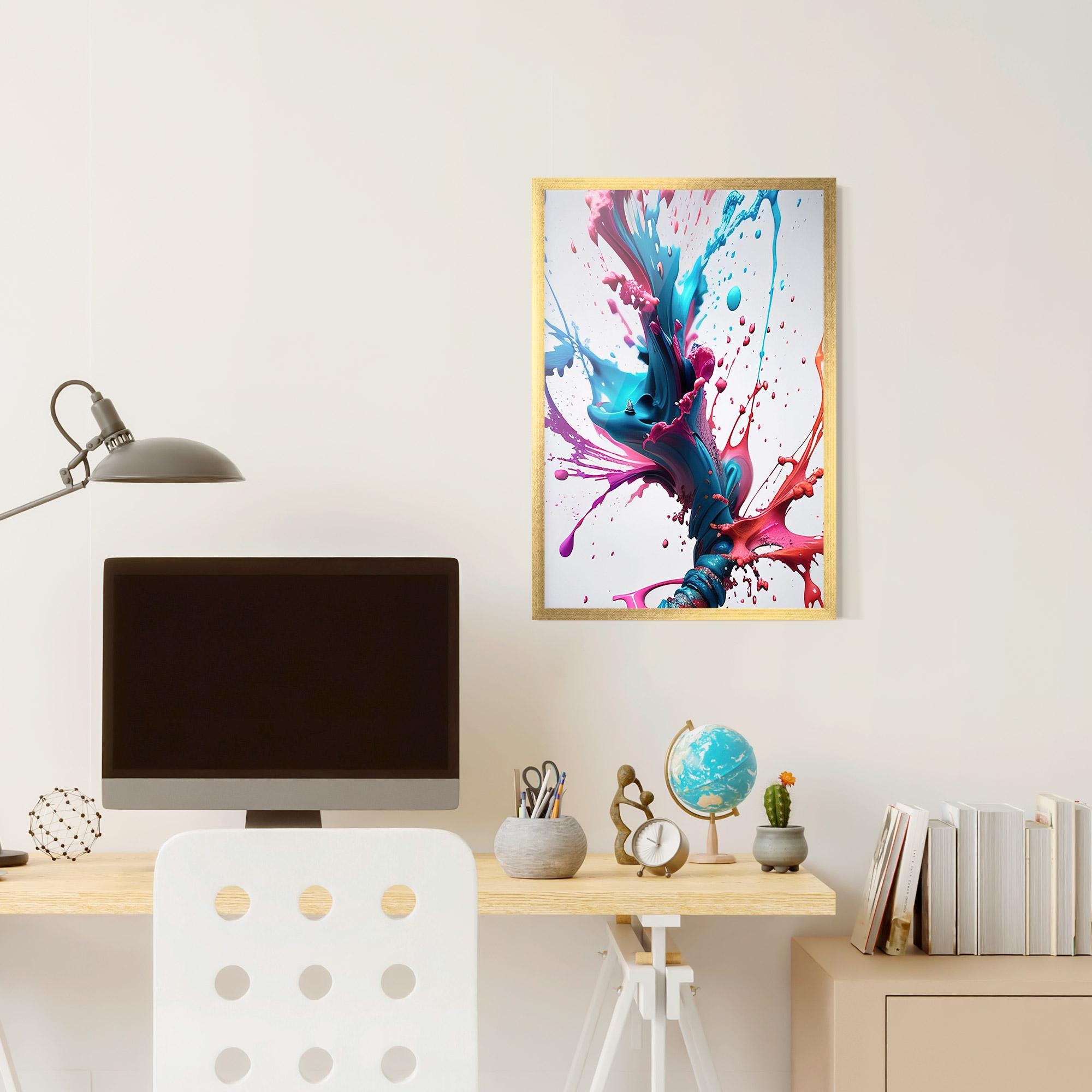 Gerahmte Poster Blue Pink Splash mockup 6