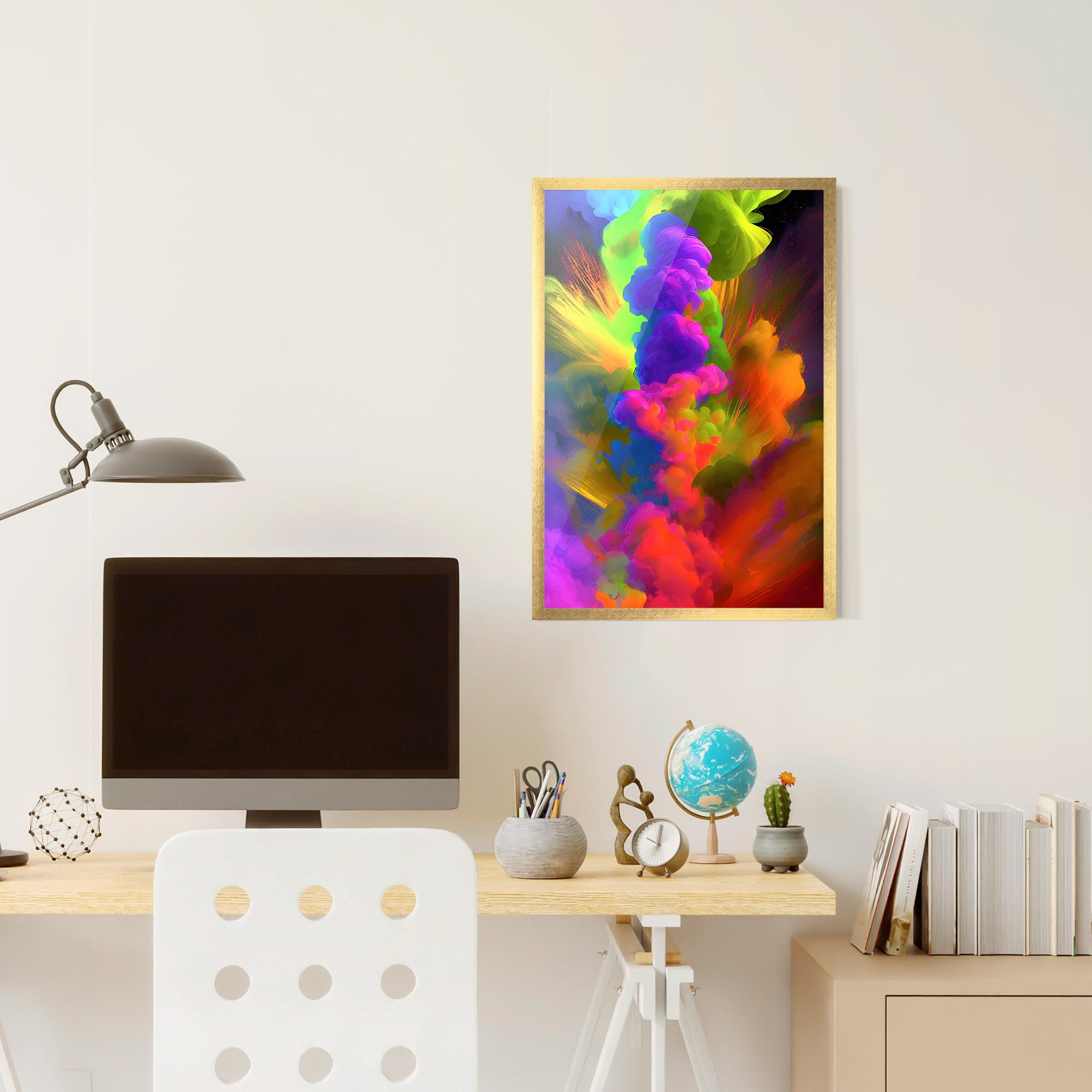 Gerahmte Poster Blurred Colorful Smoke mockup 6