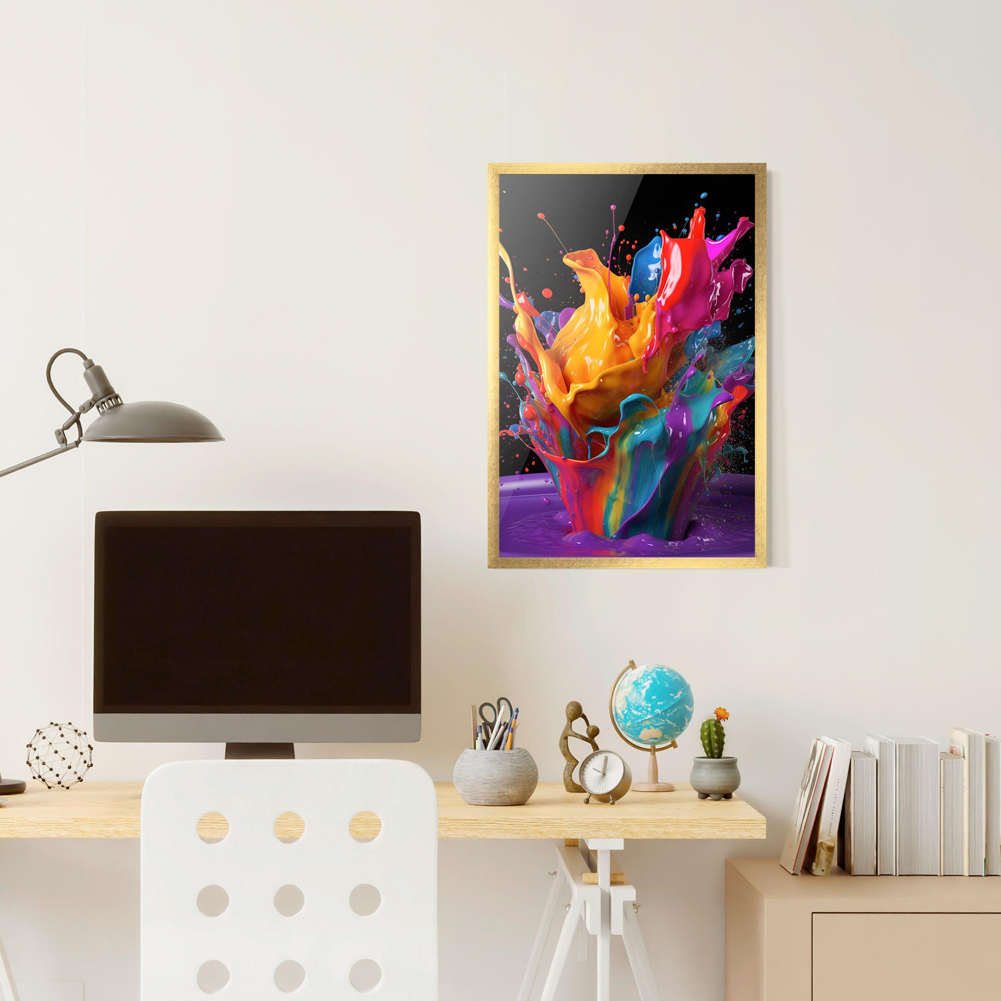 Gerahmte Poster Brightly Color Splashing mockup 6