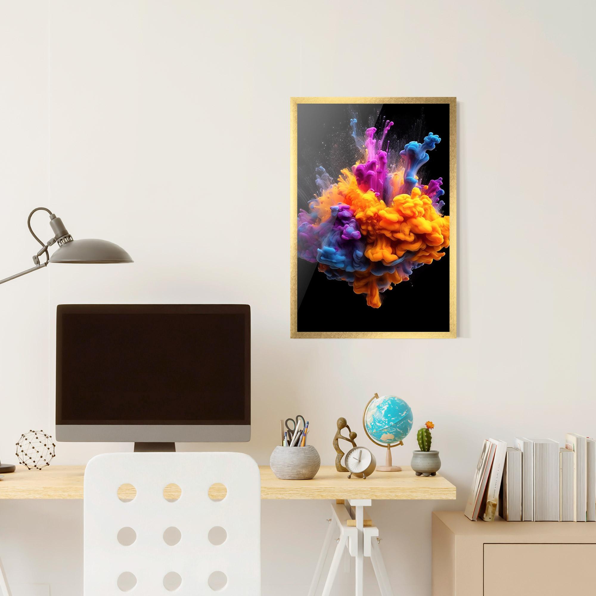 Gerahmte Poster Colorful Cloud Liquid mockup 6