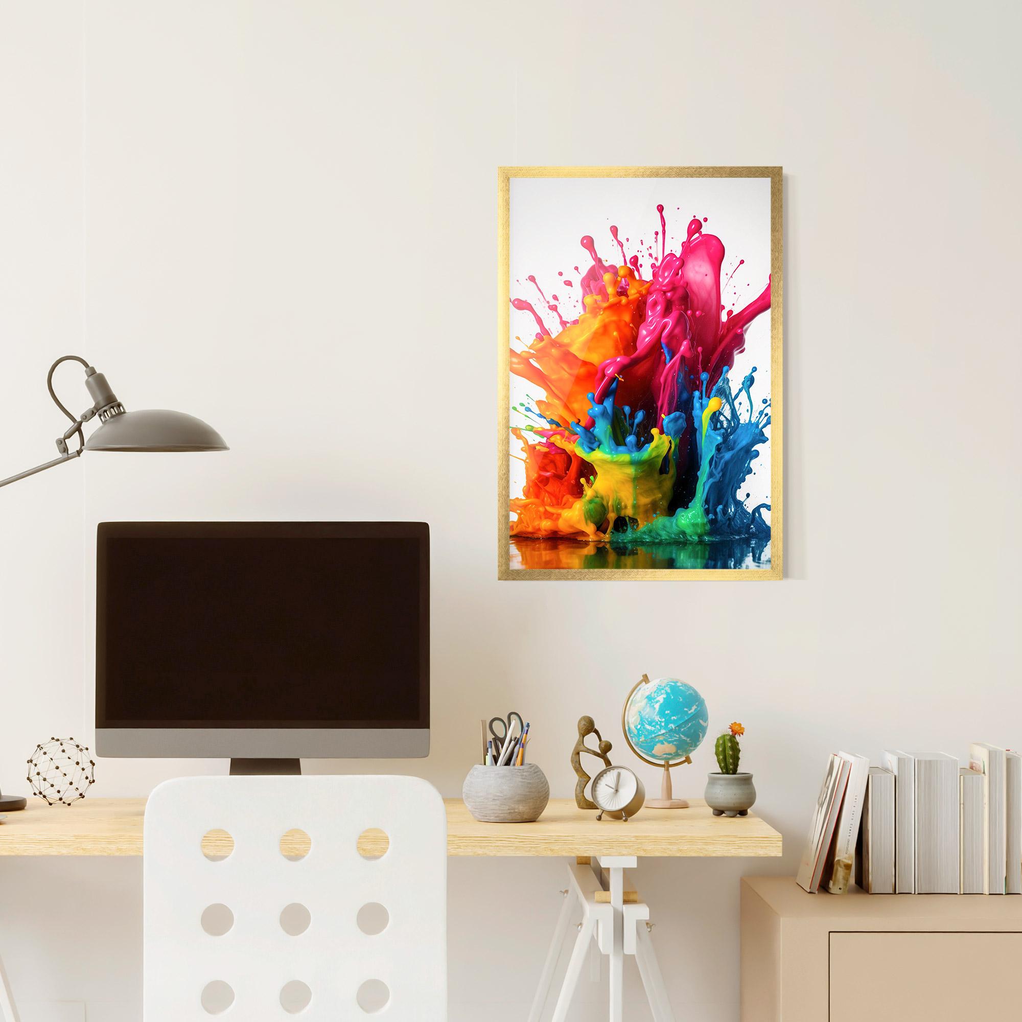Gerahmte Poster Colorful Explosion Paint mockup 6