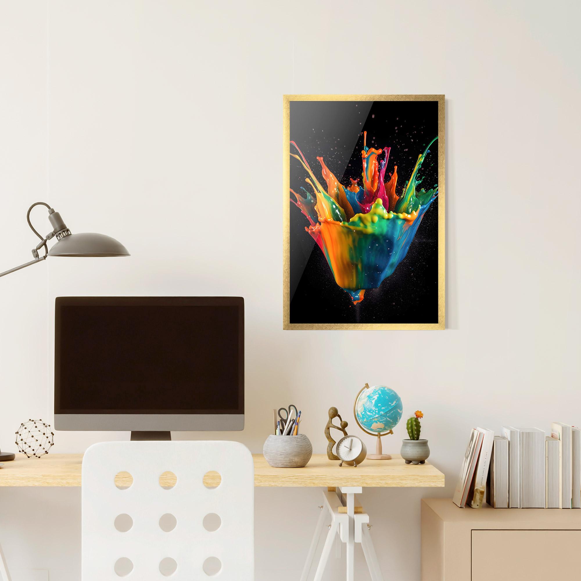 Gerahmte Poster Colorful Paint Dropped mockup 6