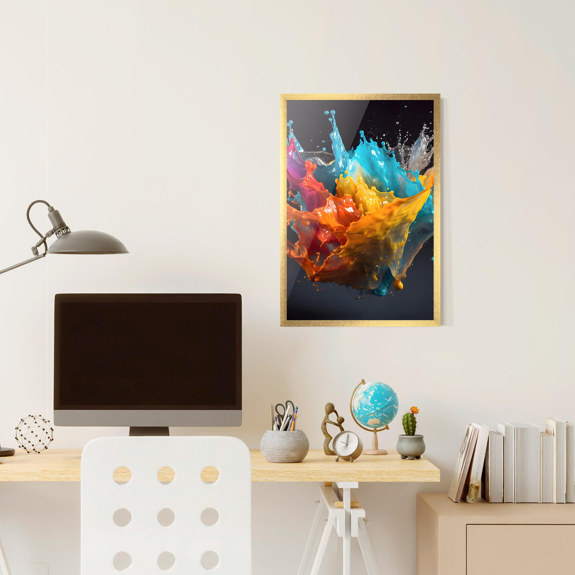 Gerahmte Poster Colorful Splash Floating mockup 6