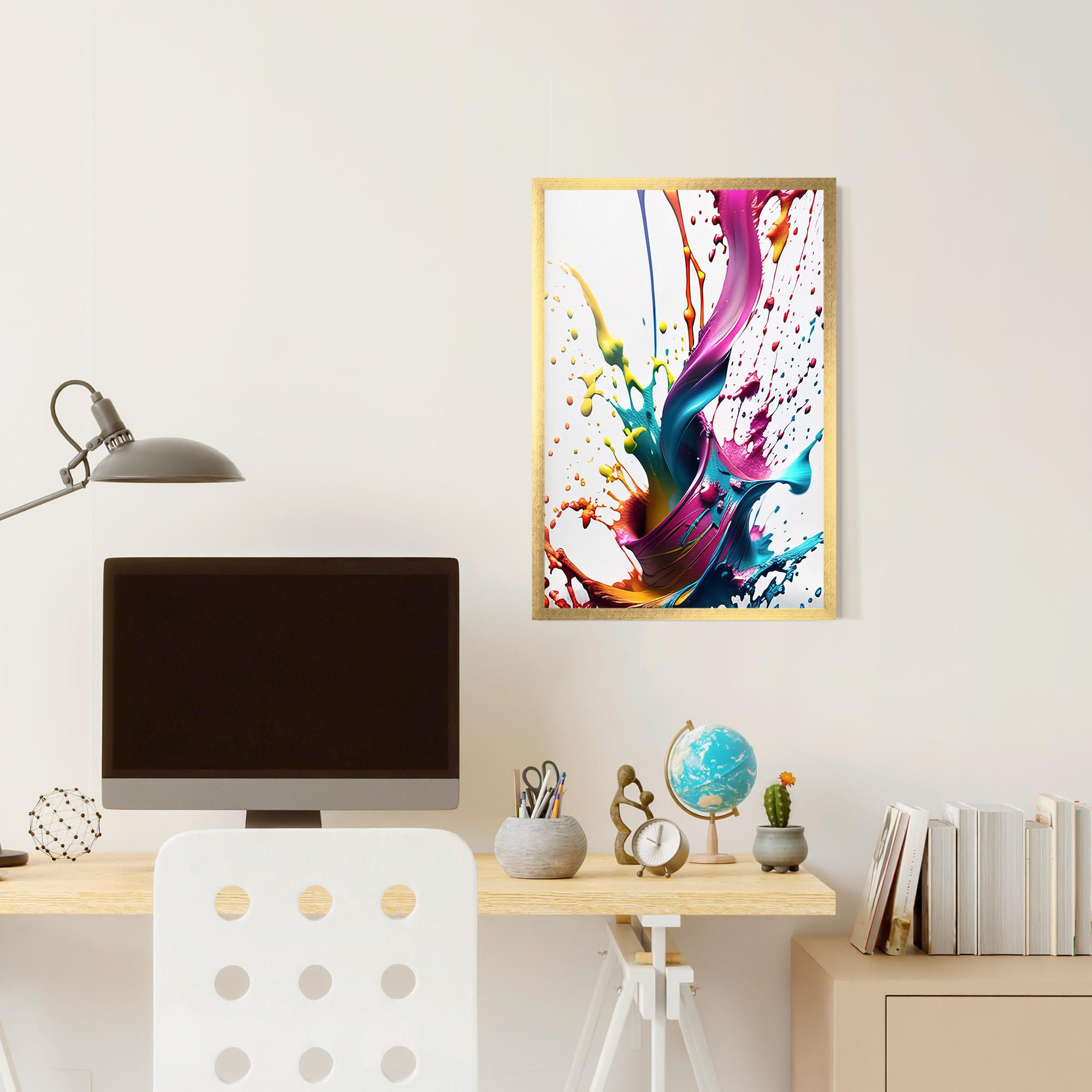 Gerahmte Poster Purple Blue Splash mockup 6