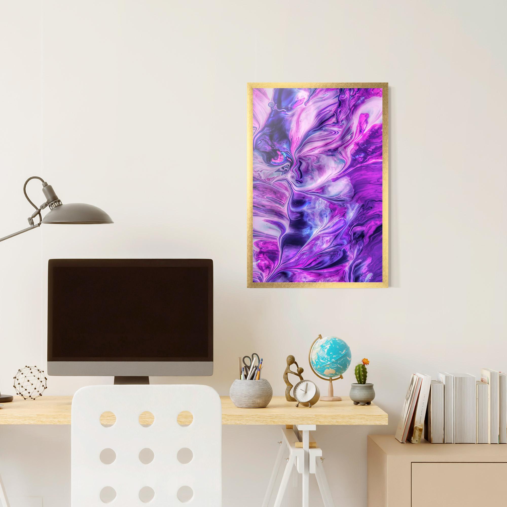 Gerahmte Poster Purple Fluid mockup 6
