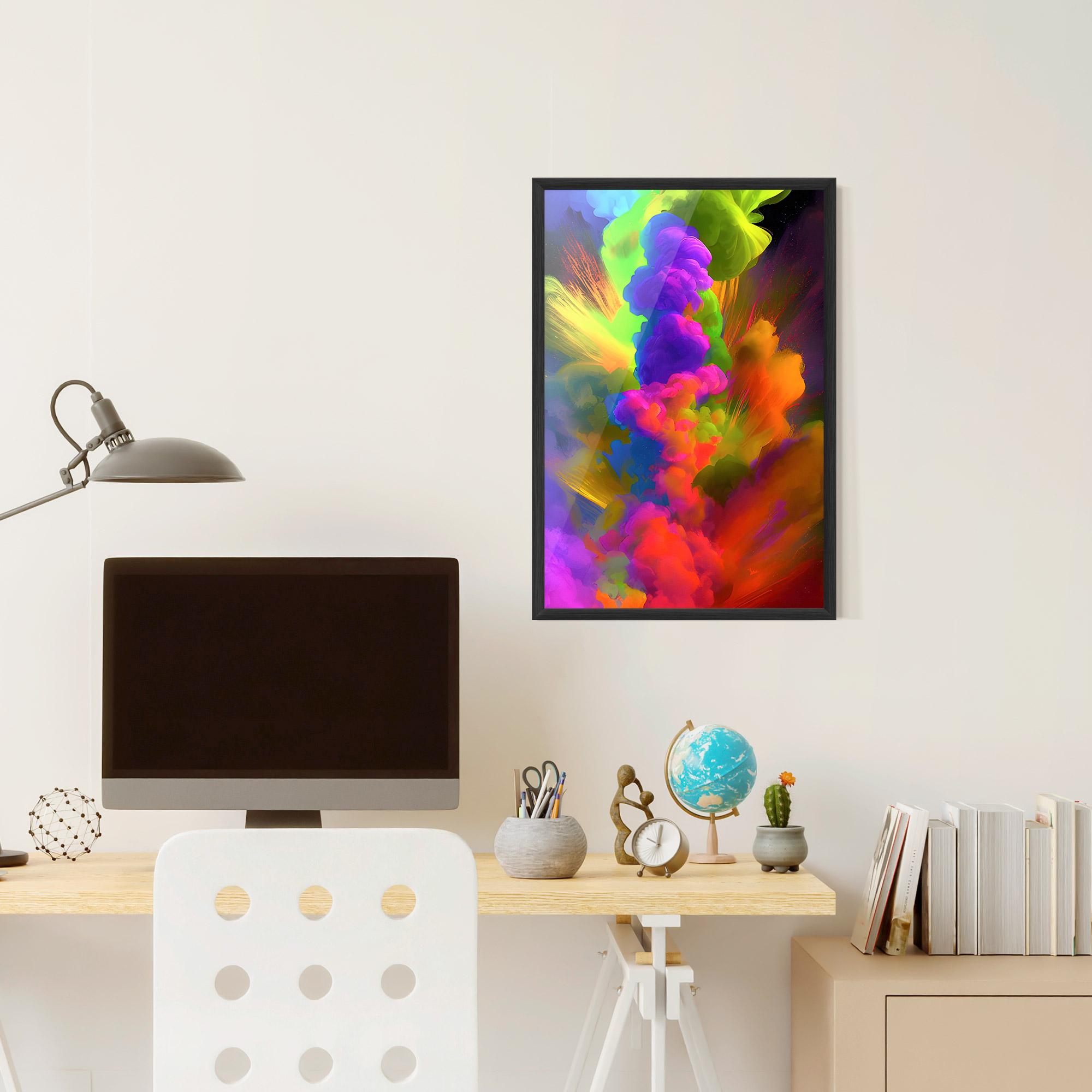 Gerahmte Poster Blurred Colorful Smoke mockup 6