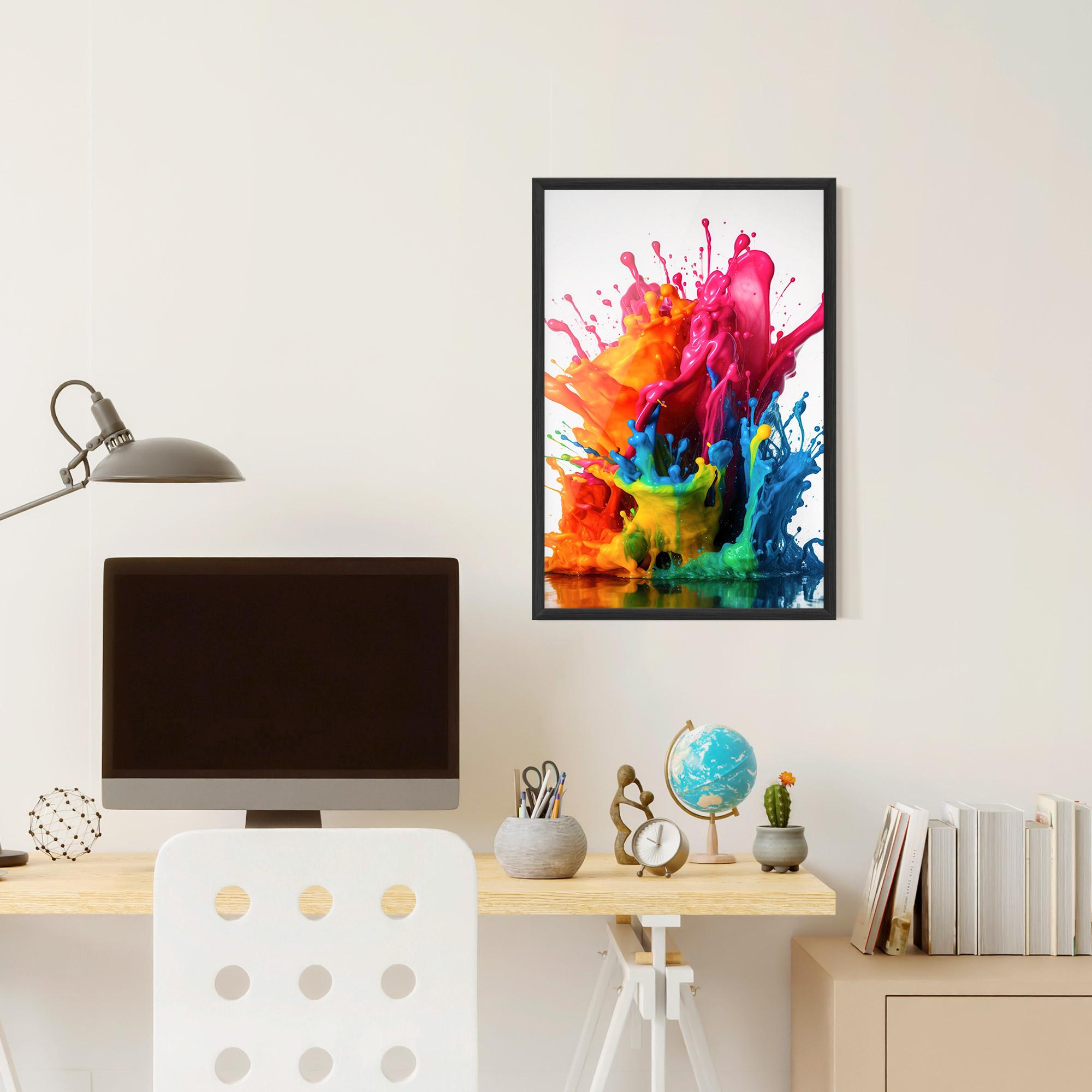 Gerahmte Poster Colorful Explosion Paint mockup 6