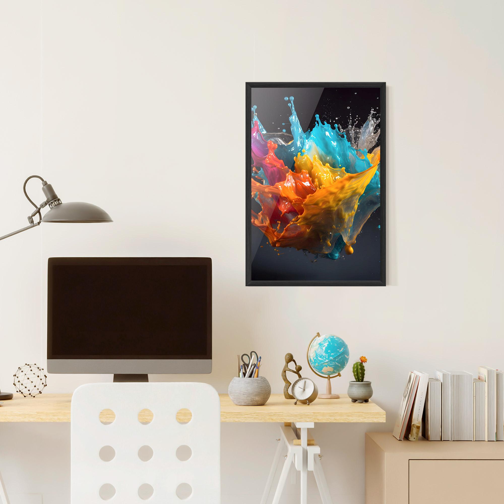 Gerahmte Poster Colorful Splash Floating mockup 6