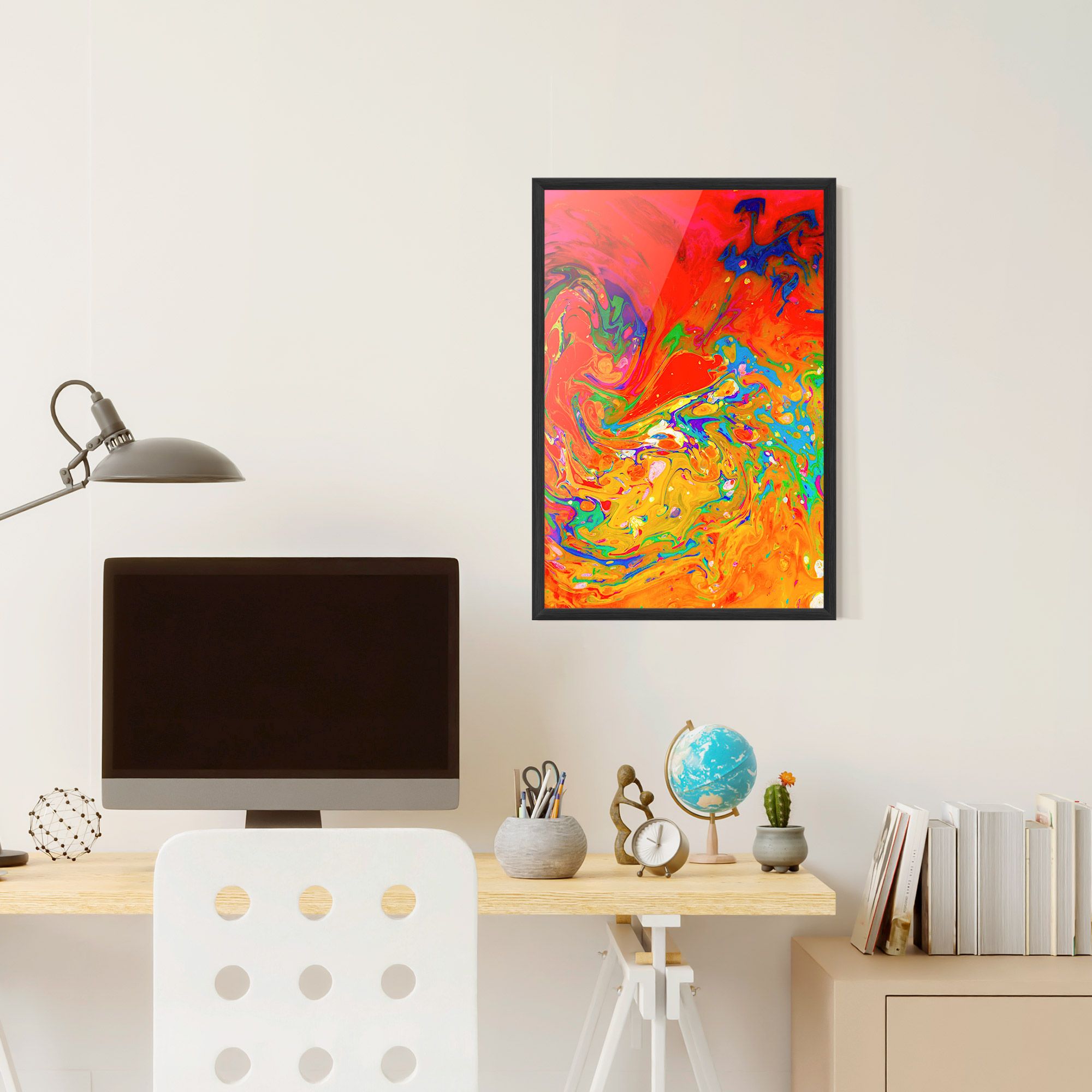 Marbling Orange Art mockup 6