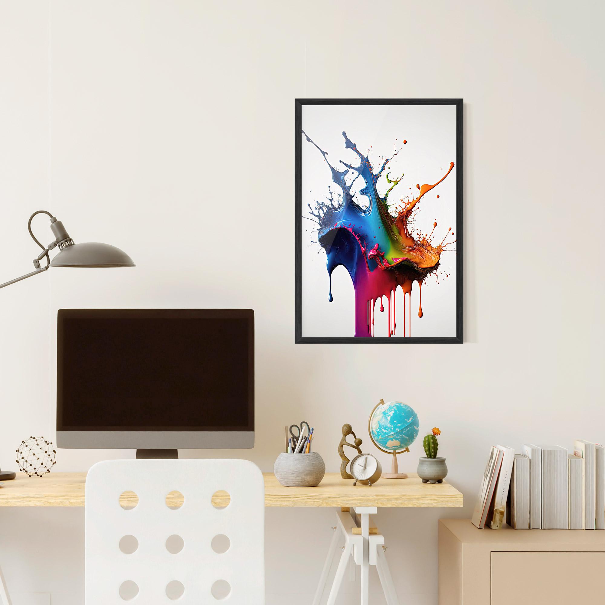 Gerahmte Poster Yellow Blue Floating mockup 6