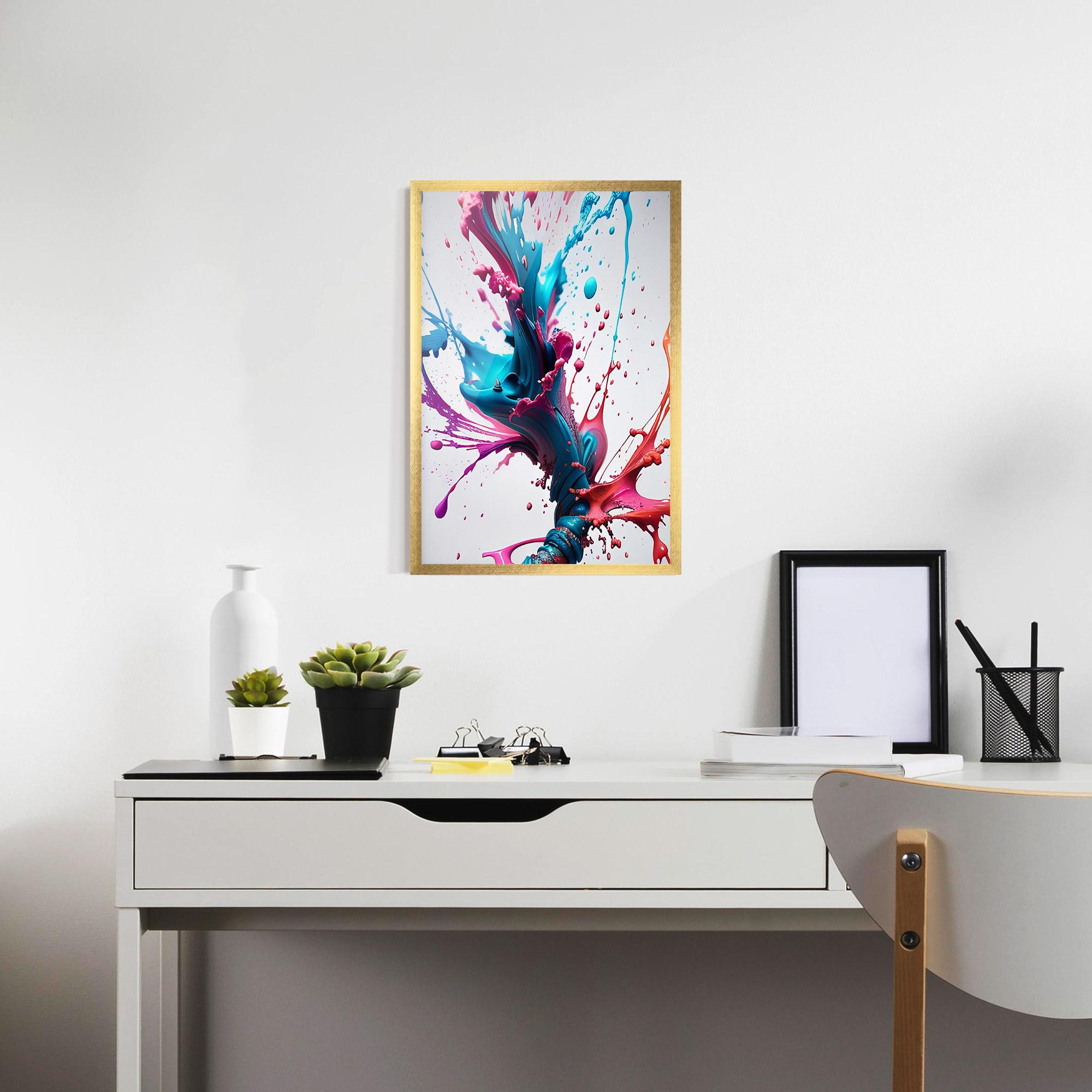 Gerahmte Poster Blue Pink Splash mockup 7