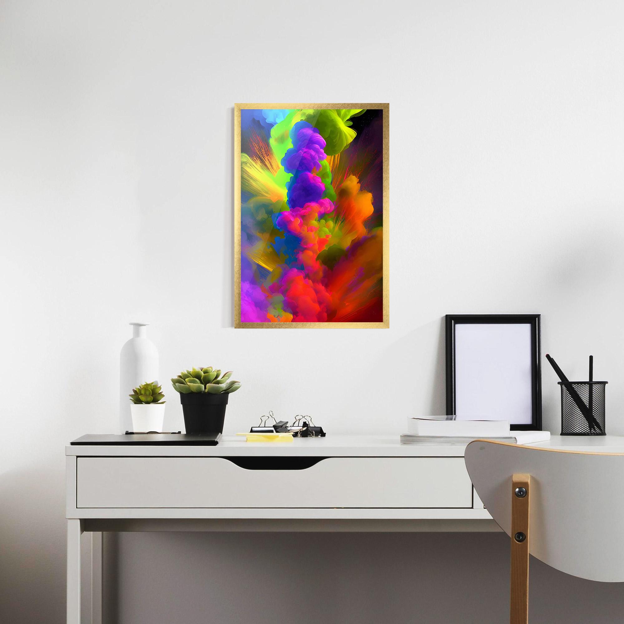 Gerahmte Poster Blurred Colorful Smoke mockup 7