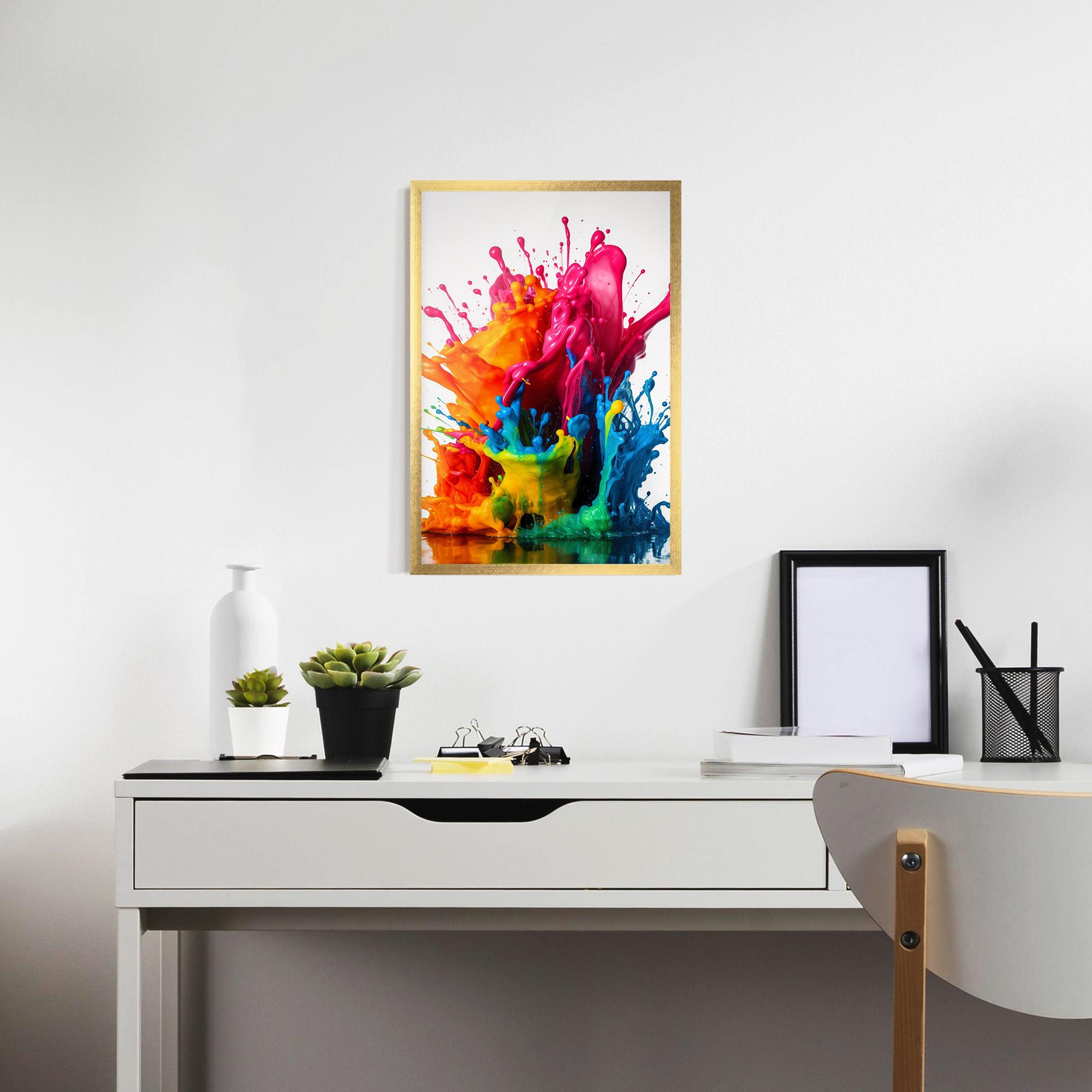 Gerahmte Poster Colorful Explosion Paint mockup 7