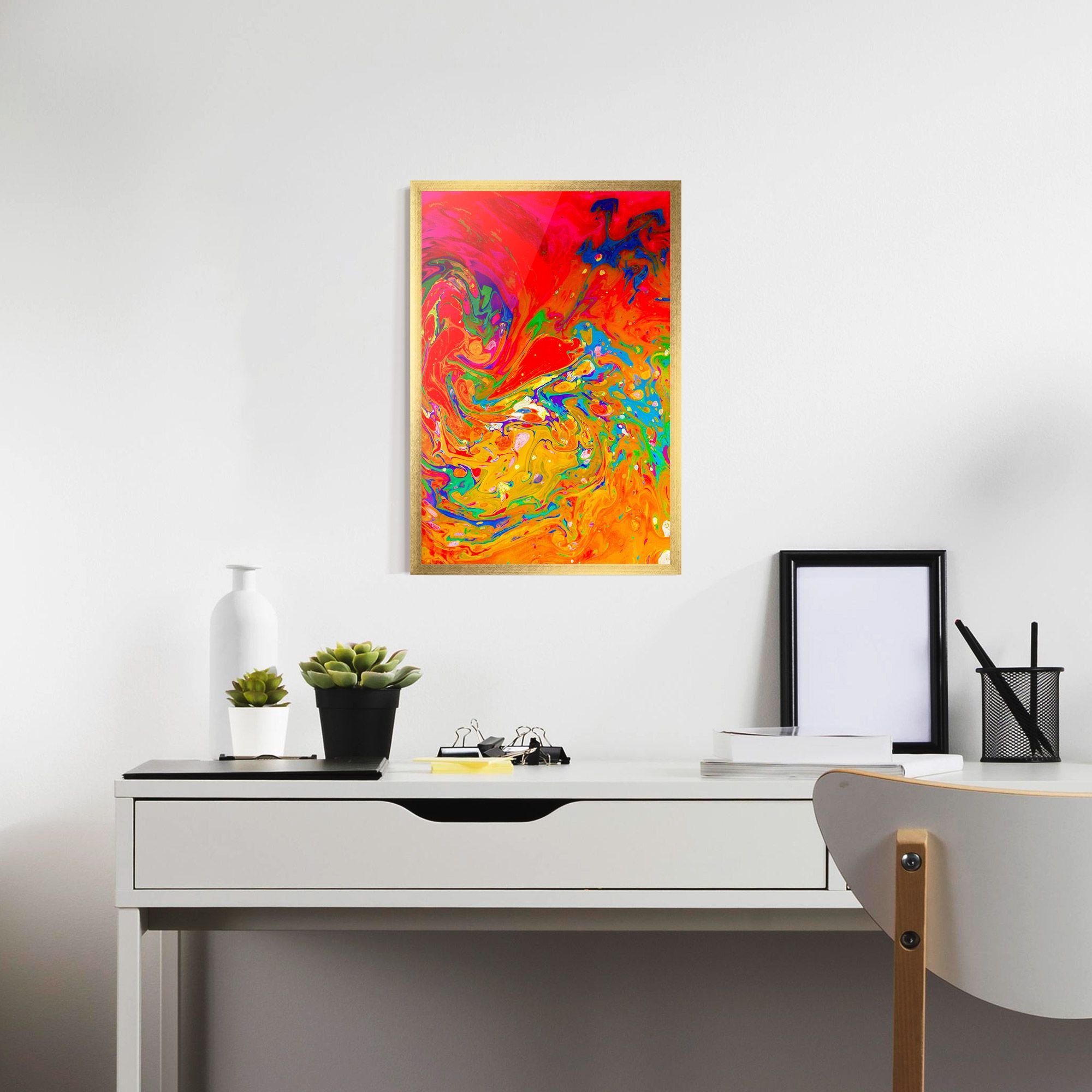 Marbling Orange Art mockup 7