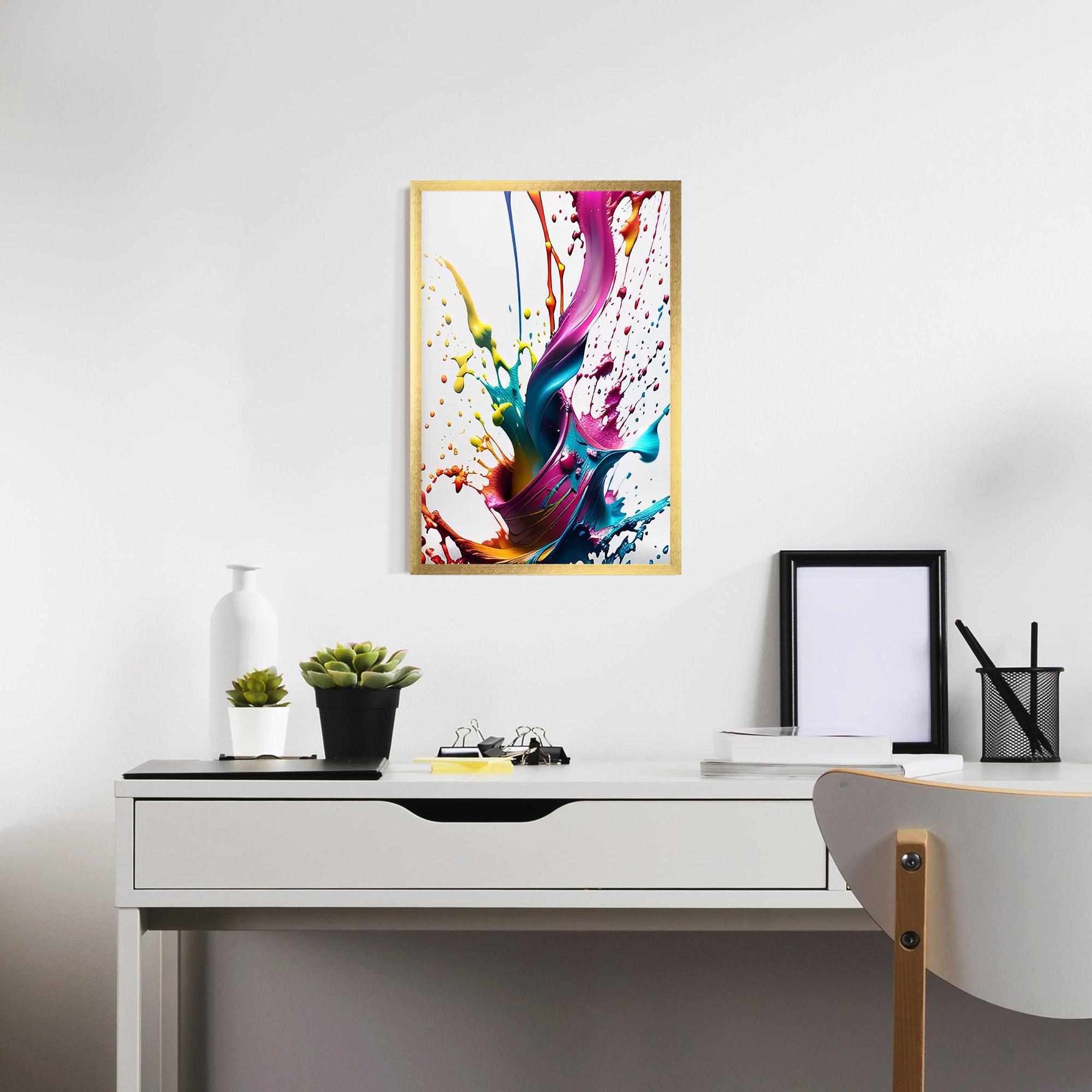 Gerahmte Poster Purple Blue Splash mockup 7