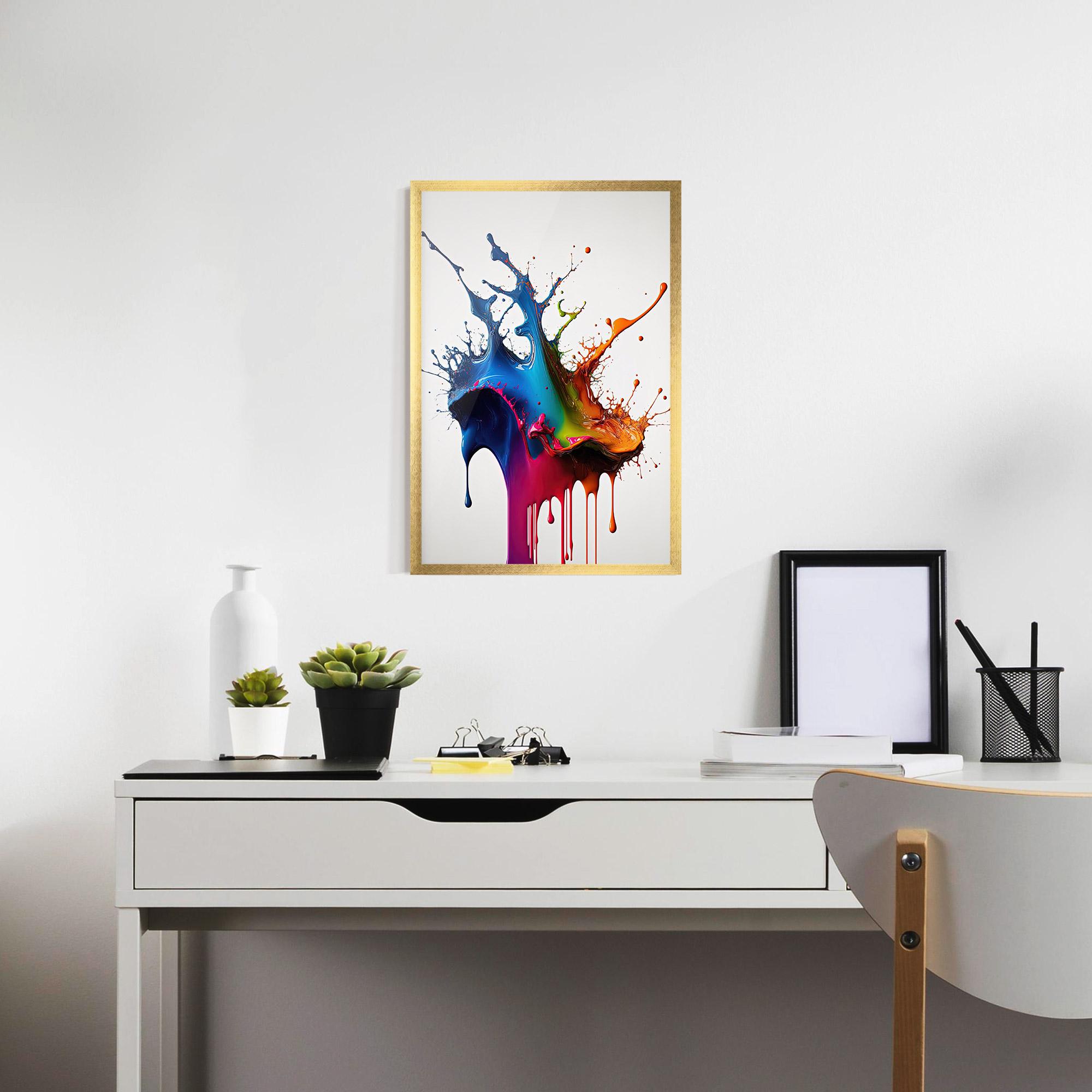 Gerahmte Poster Yellow Blue Floating mockup 7