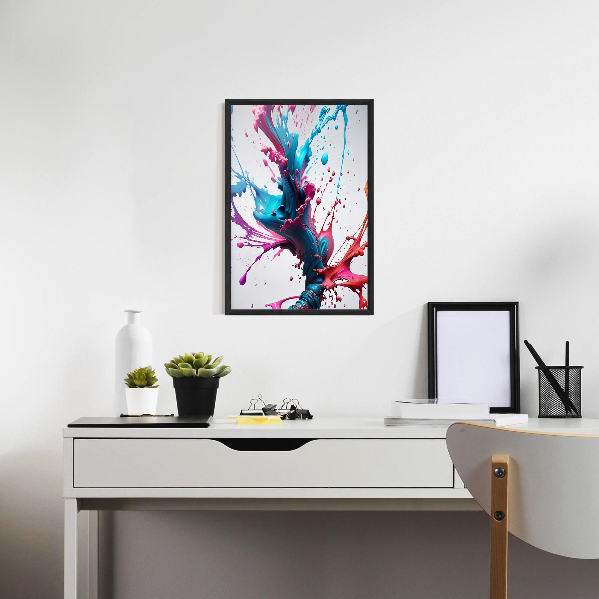 Gerahmte Poster Blue Pink Splash mockup 7