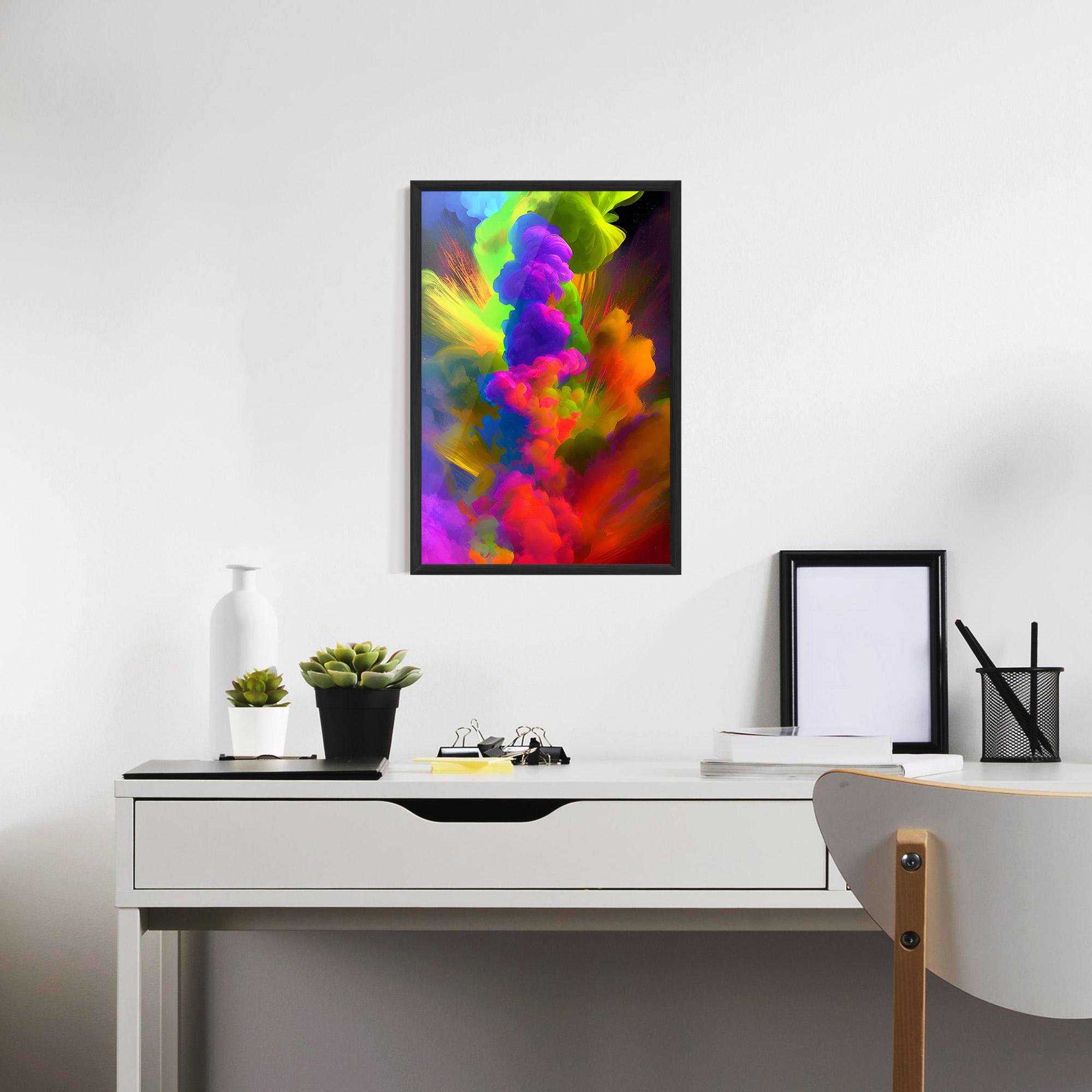 Gerahmte Poster Blurred Colorful Smoke mockup 7