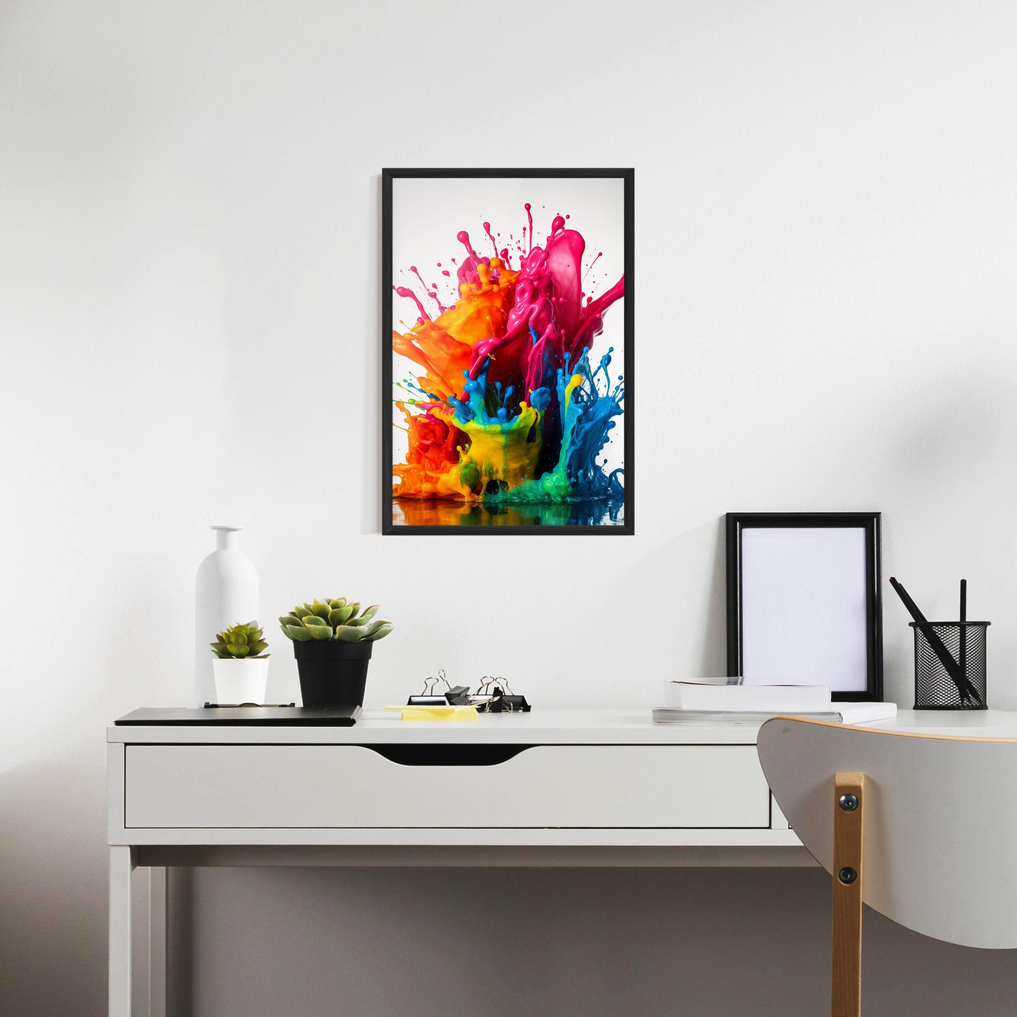 Gerahmte Poster Colorful Explosion Paint mockup 7