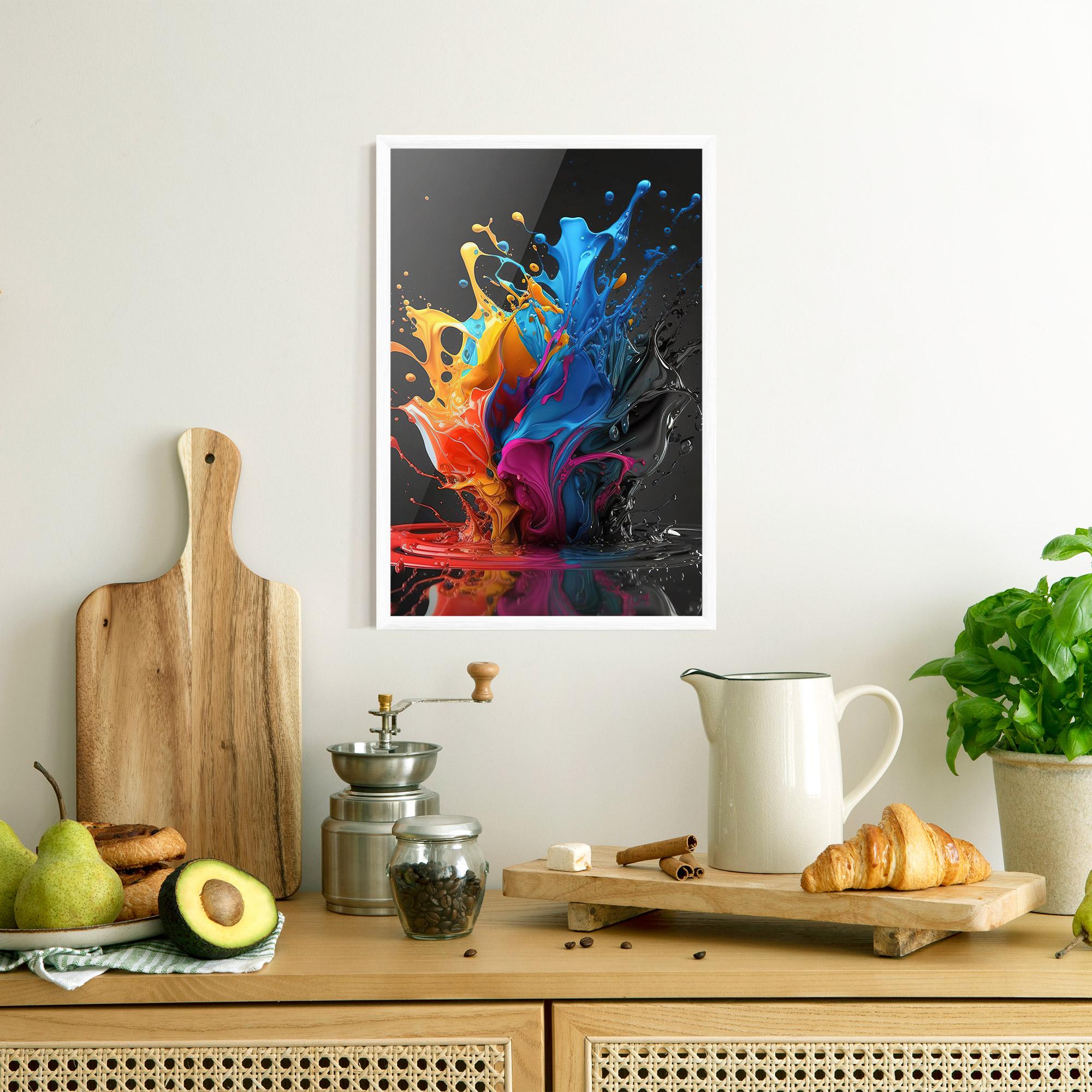 Gerahmte Poster Black Blue Splash mockup 8